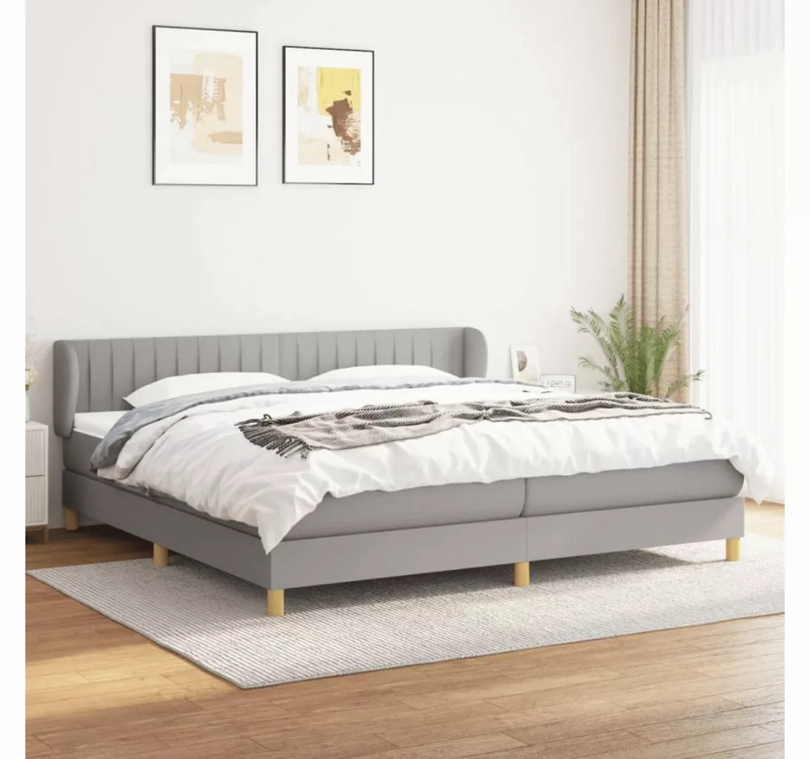 Vidaxl Boxspringbett Mit Matratze Dunkelbraun 200x200 Cm Stoff günstig online kaufen