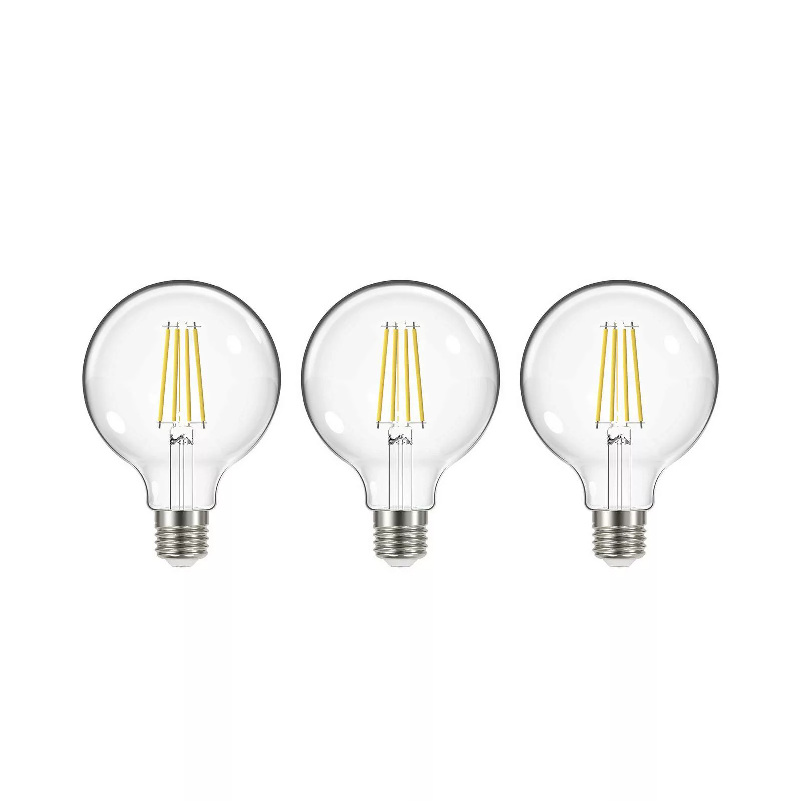 LED-Leuchtmittel Filament, E27, G95, 3,8W, 2700K, 806lm, 3er günstig online kaufen