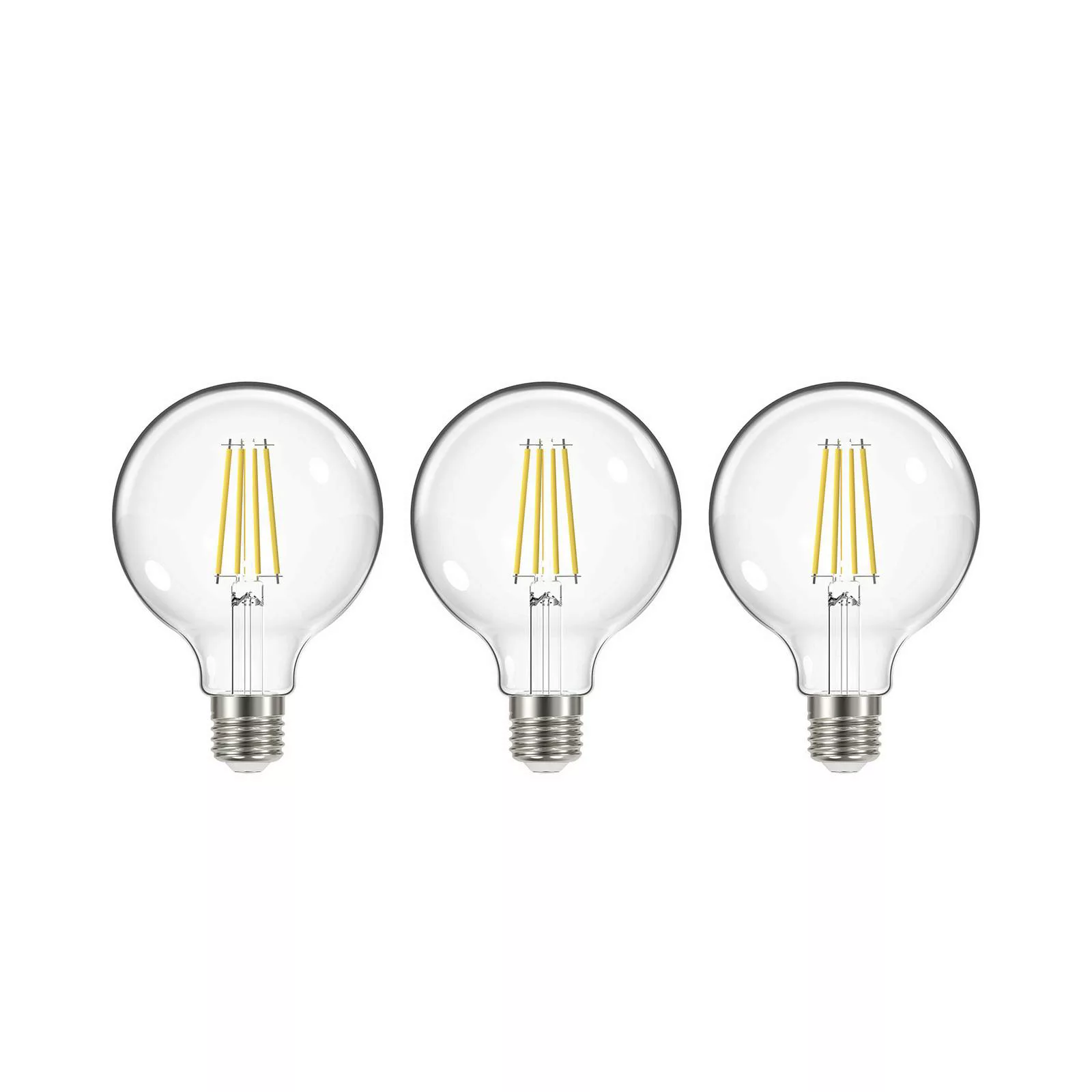 LED-Leuchtmittel Filament, E27, G95, 3,8W, 2700K, 806lm, 3er günstig online kaufen