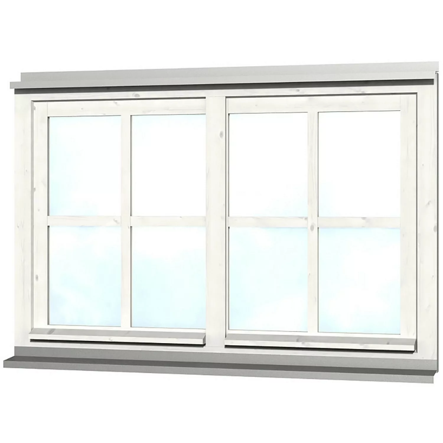 Skan Holz Doppelfenster Rahmenaußenmaß. 132,4 x 82,1 cm Weiß günstig online kaufen