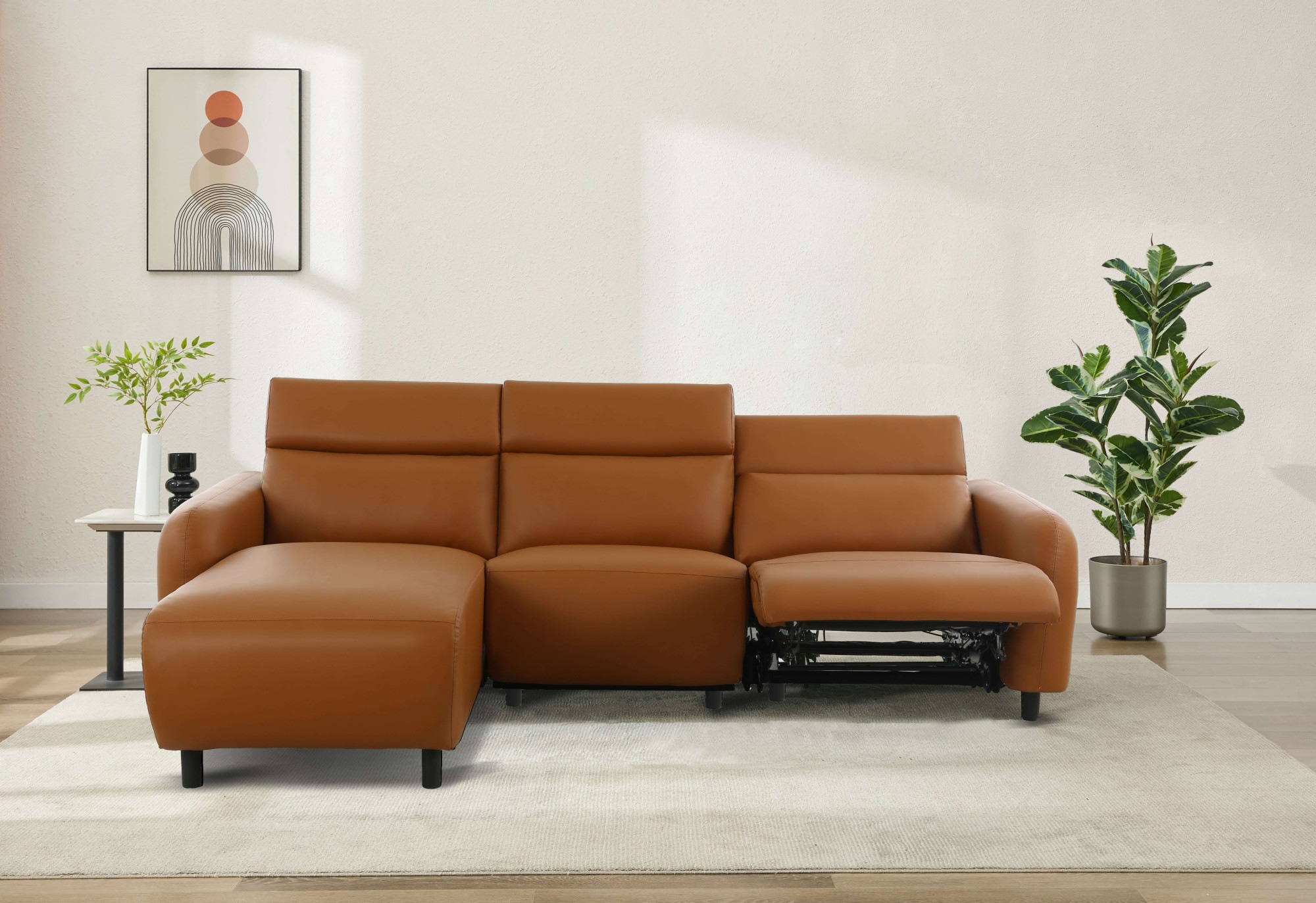 Home affaire Ecksofa "SKAANE Lederoptik, L-Form, 274 cm, manuelle u. elektr günstig online kaufen
