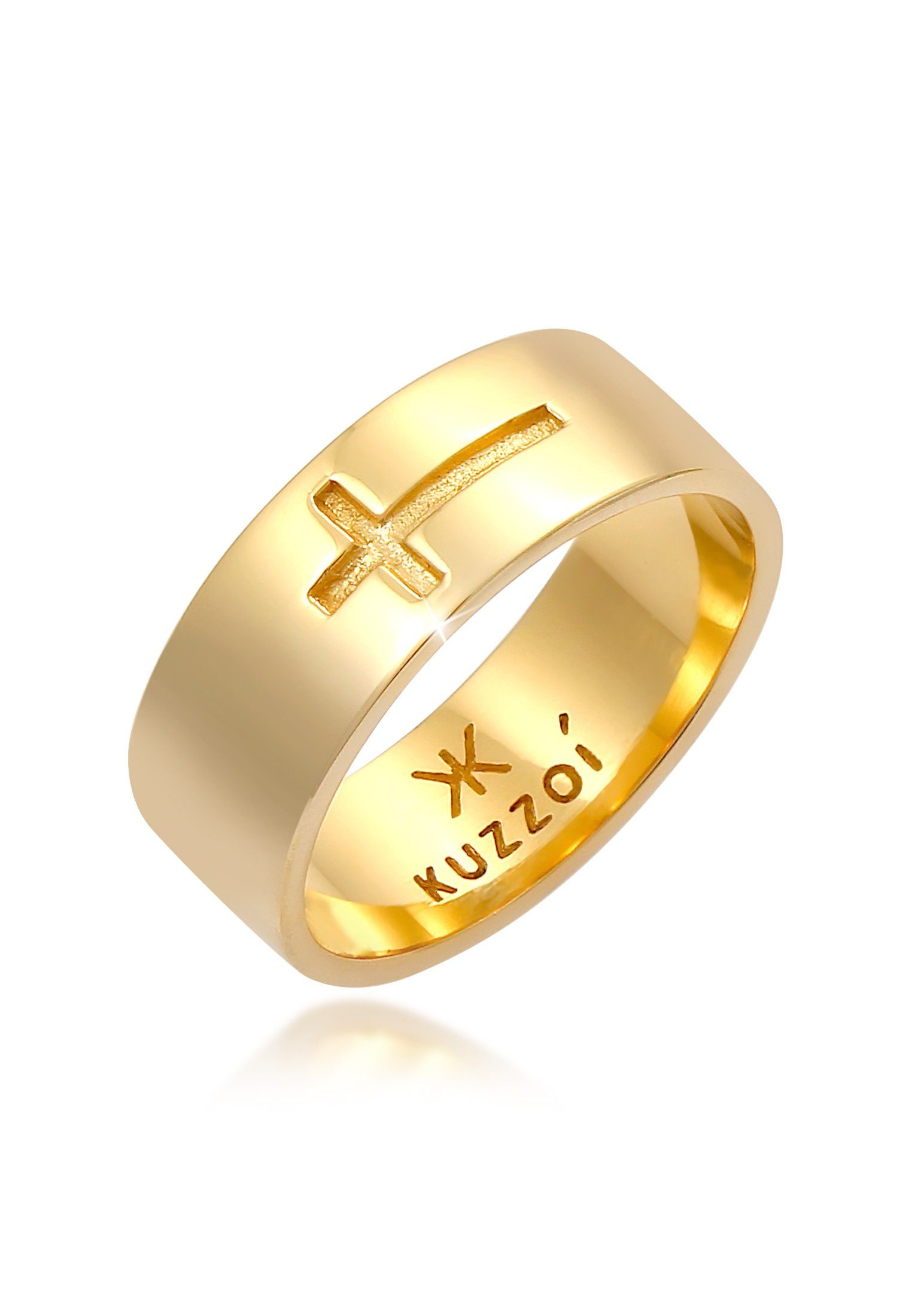 Kuzzoi Silberring Herren Bandring Kreuz Glanz günstig online kaufen