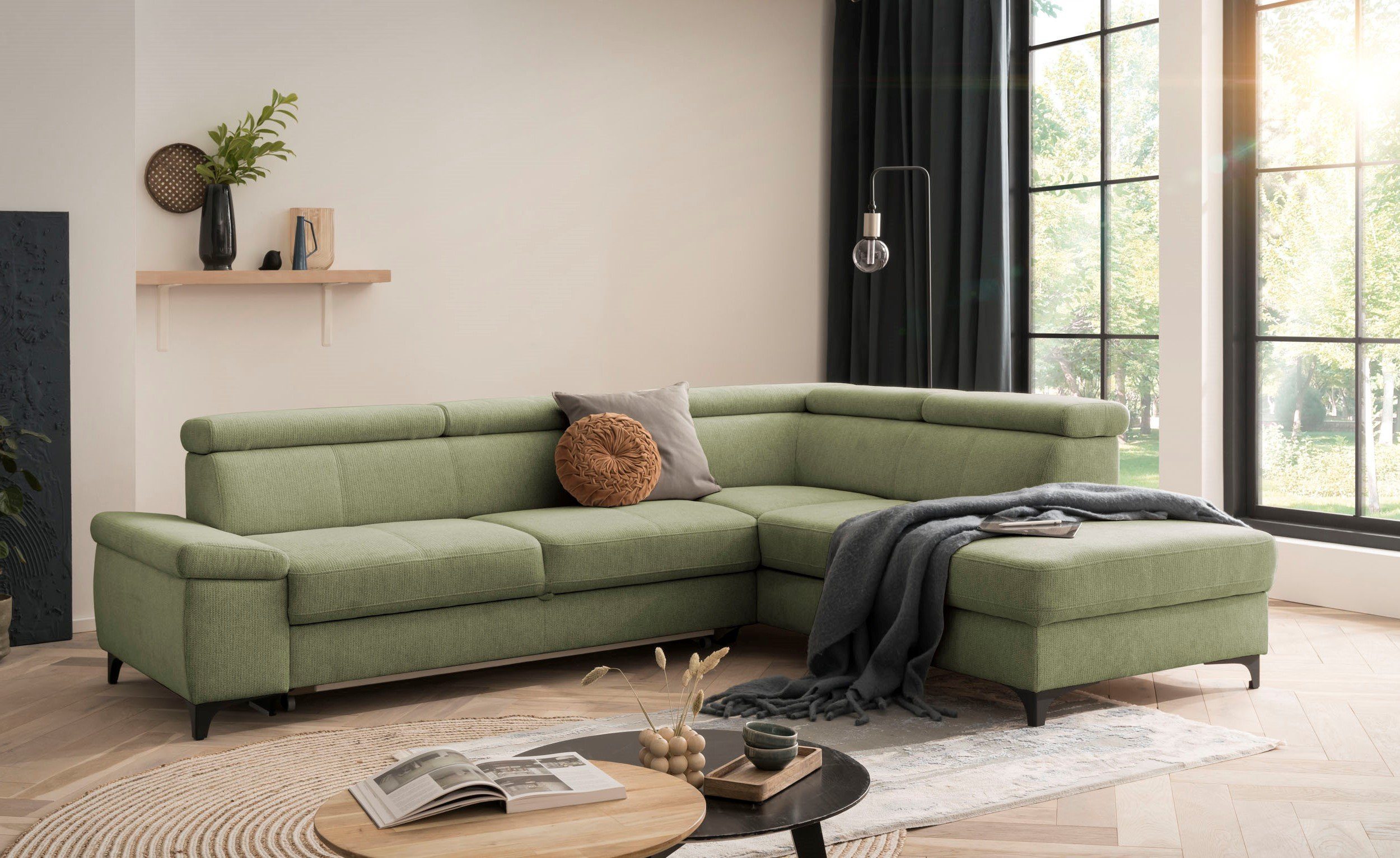 XDREAM Ecksofa Samos, mit Schlaffunktion, Bettkasten günstig online kaufen