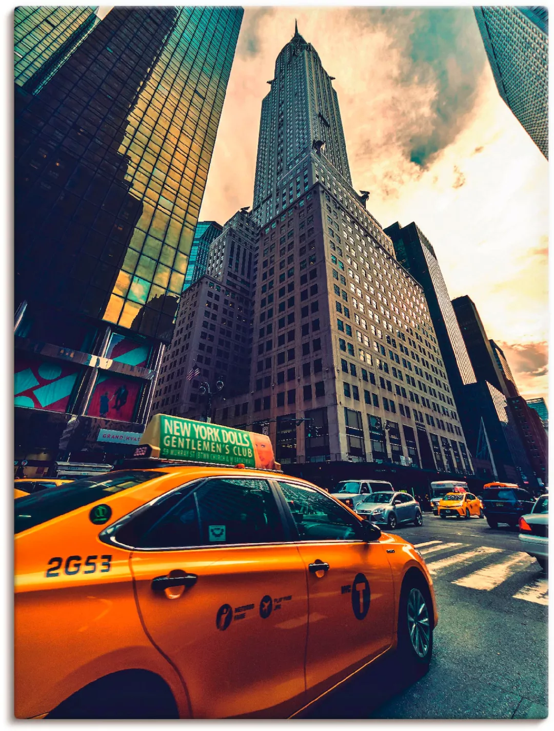Artland Wandbild "Taxi in New York", Gebäude, (1 St.), als Leinwandbild, Po günstig online kaufen