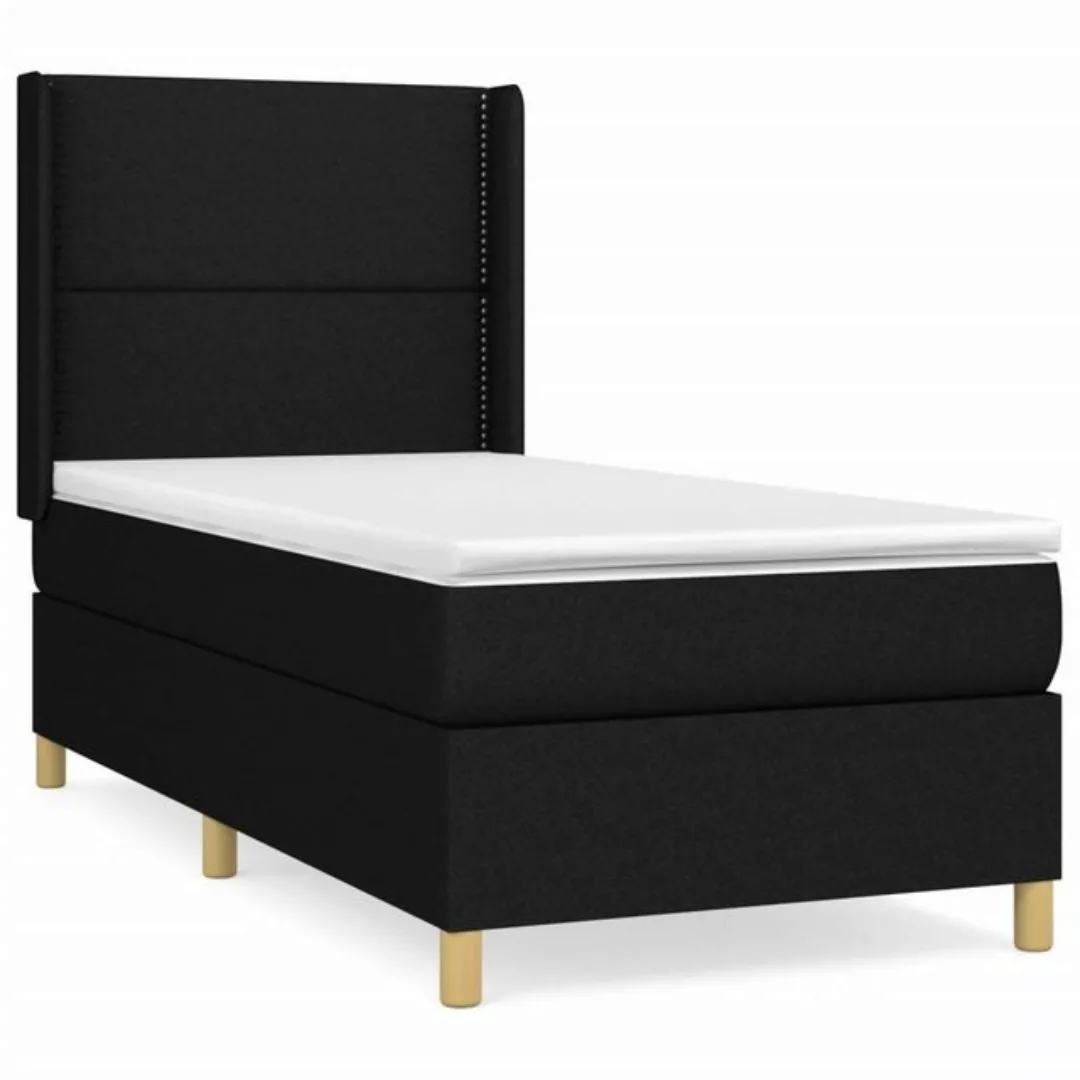 vidaXL Boxspringbett Boxspringbett mit Matratze Schwarz 80x200 cm Stoff Bet günstig online kaufen