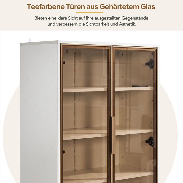 autolock Vitrine Glasvitrine mit zwei Türen, Vitrine mit LED-Licht, Standvi günstig online kaufen