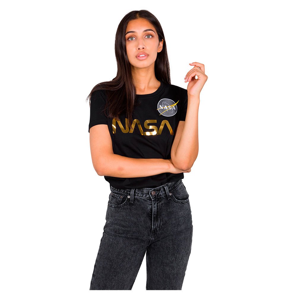 Alpha Industries Nasa Pm Kurzärmeliges T-shirt XS Black / Gold günstig online kaufen