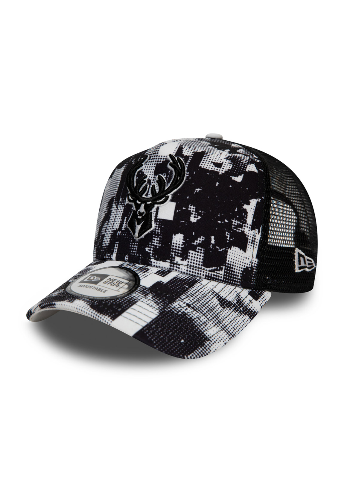 New Era Error Print Trucker Adjustable Cap MILWAUKEE BUCKS Schwarz günstig online kaufen