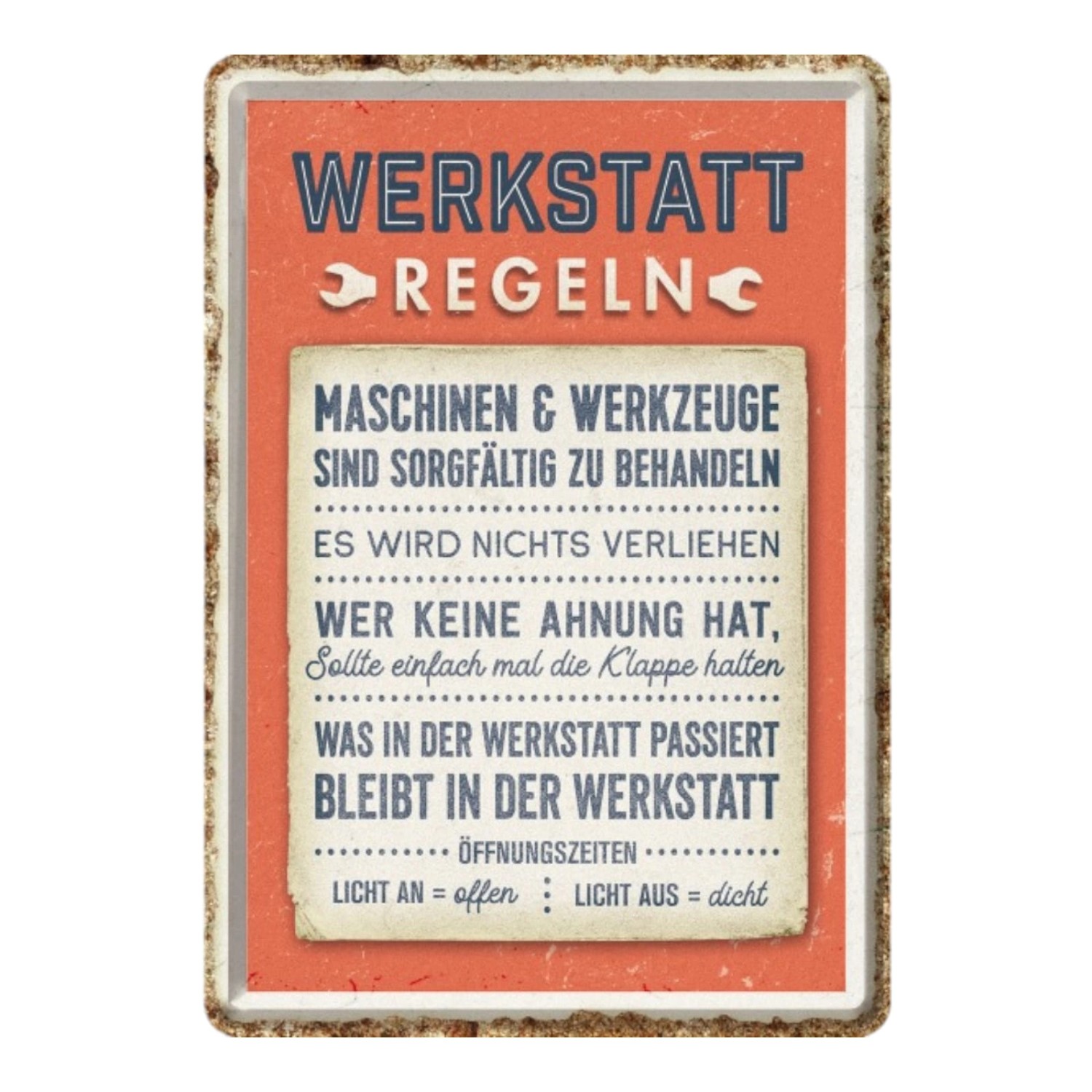 Nostalgic-Art Blechpostkarte - Werkstattregeln günstig online kaufen