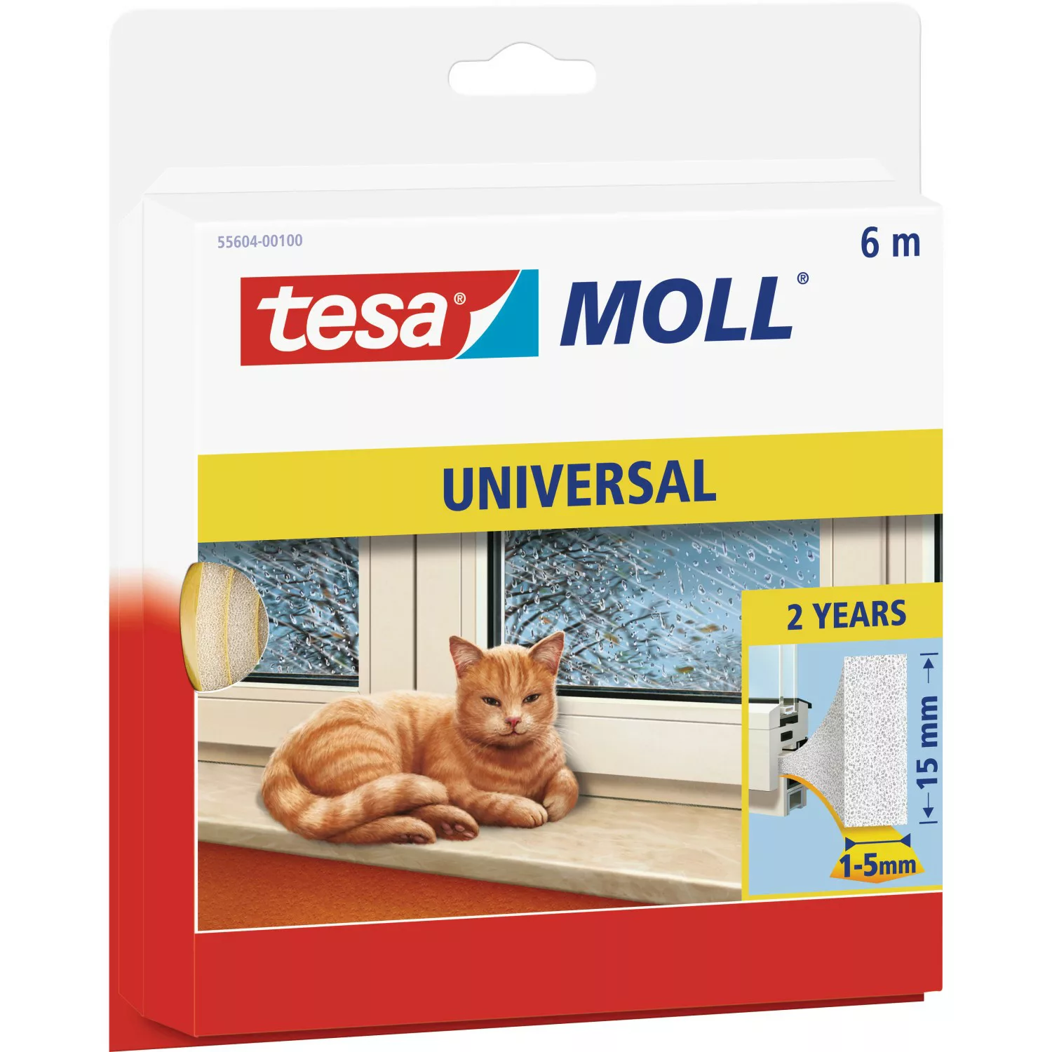 Tesamoll Fensterdichtung / Türdichtung Universal Schaumstoff Weiß 6 m x 1,5 günstig online kaufen