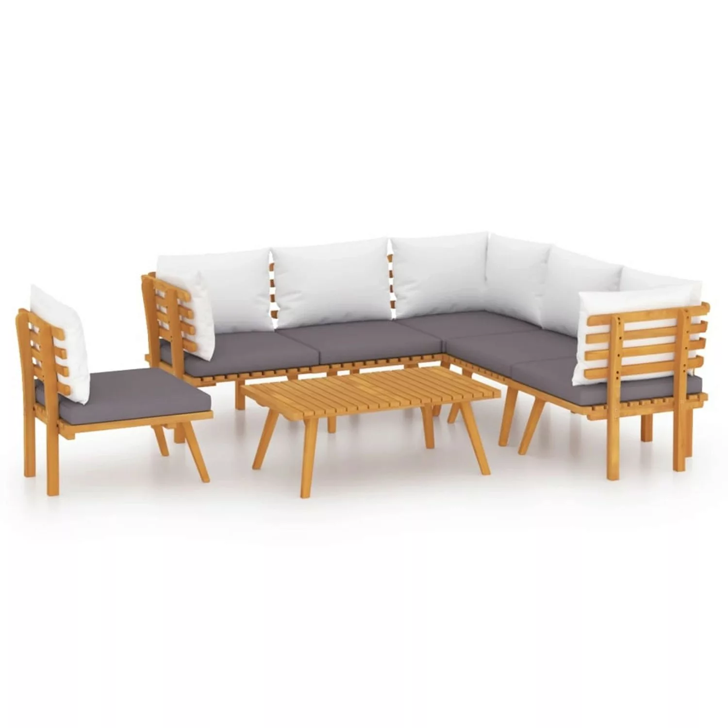 vidaXL 7-tlg Garten-Lounge-Set mit Kissen Massivholz Akazie Modell 8 günstig online kaufen