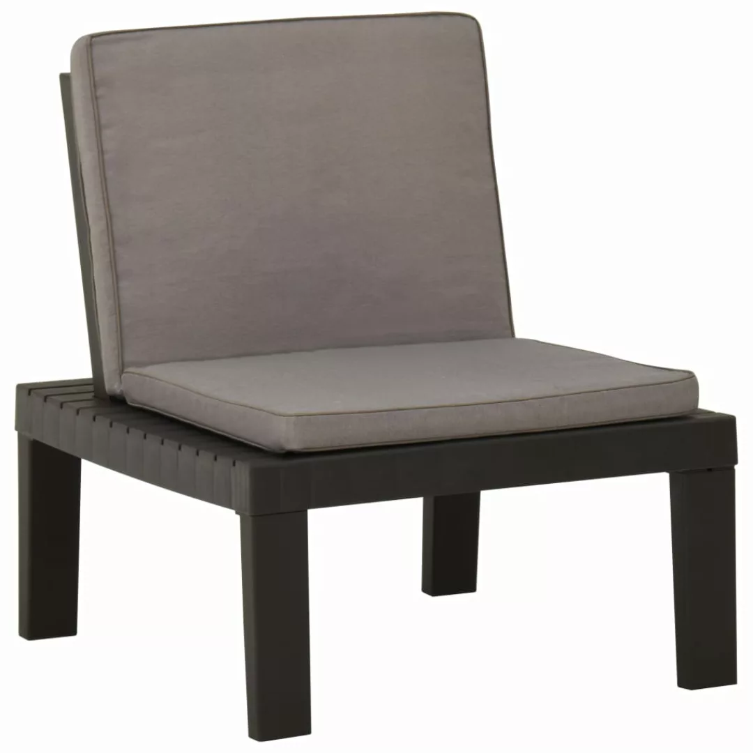 Garten-lounge-stuhl Mit Auflage Kunststoff Grau günstig online kaufen