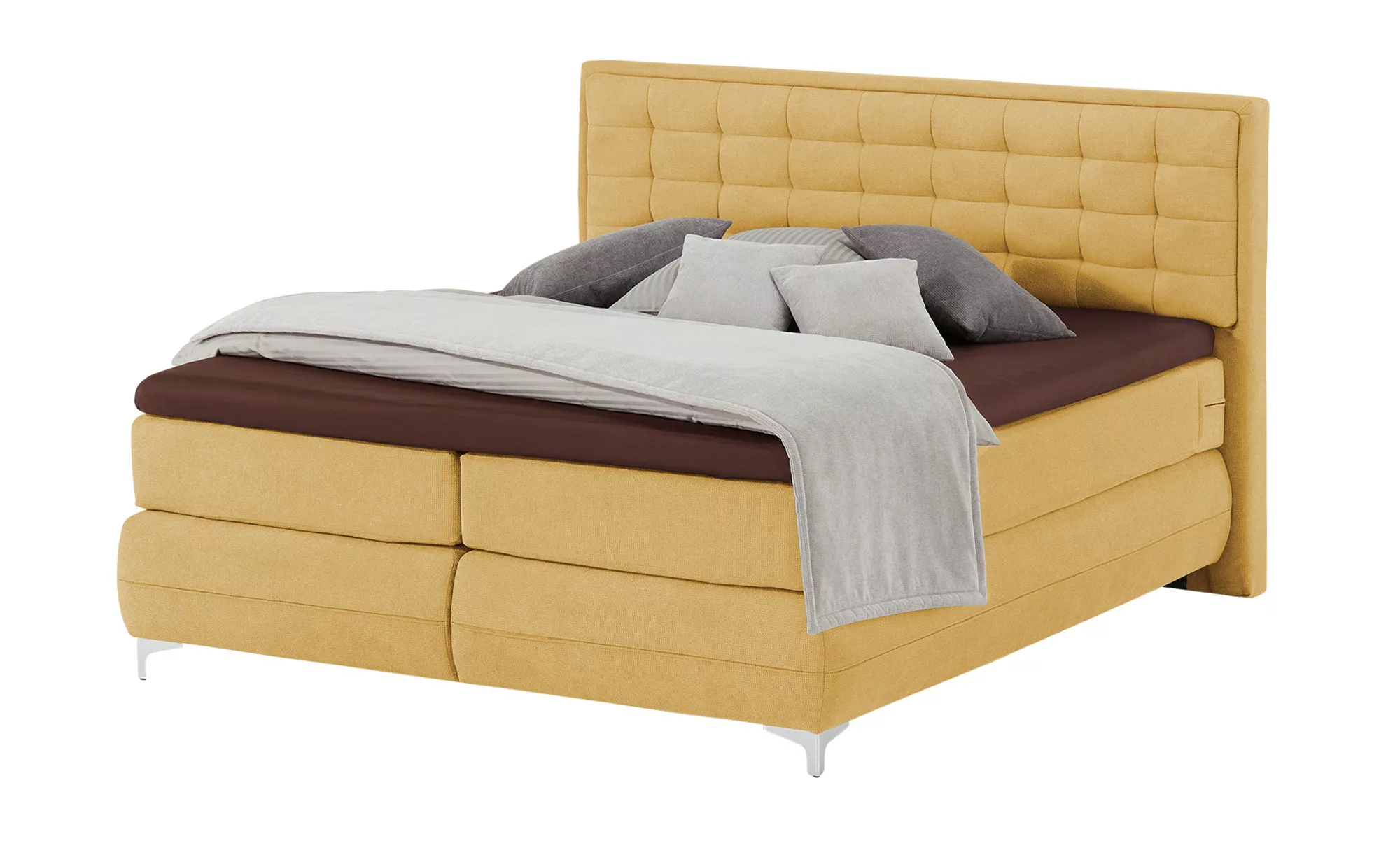 Gallery M Boxspringbett Standardversion Dubai ¦ gelb ¦ Maße (cm): B: 217 H: günstig online kaufen