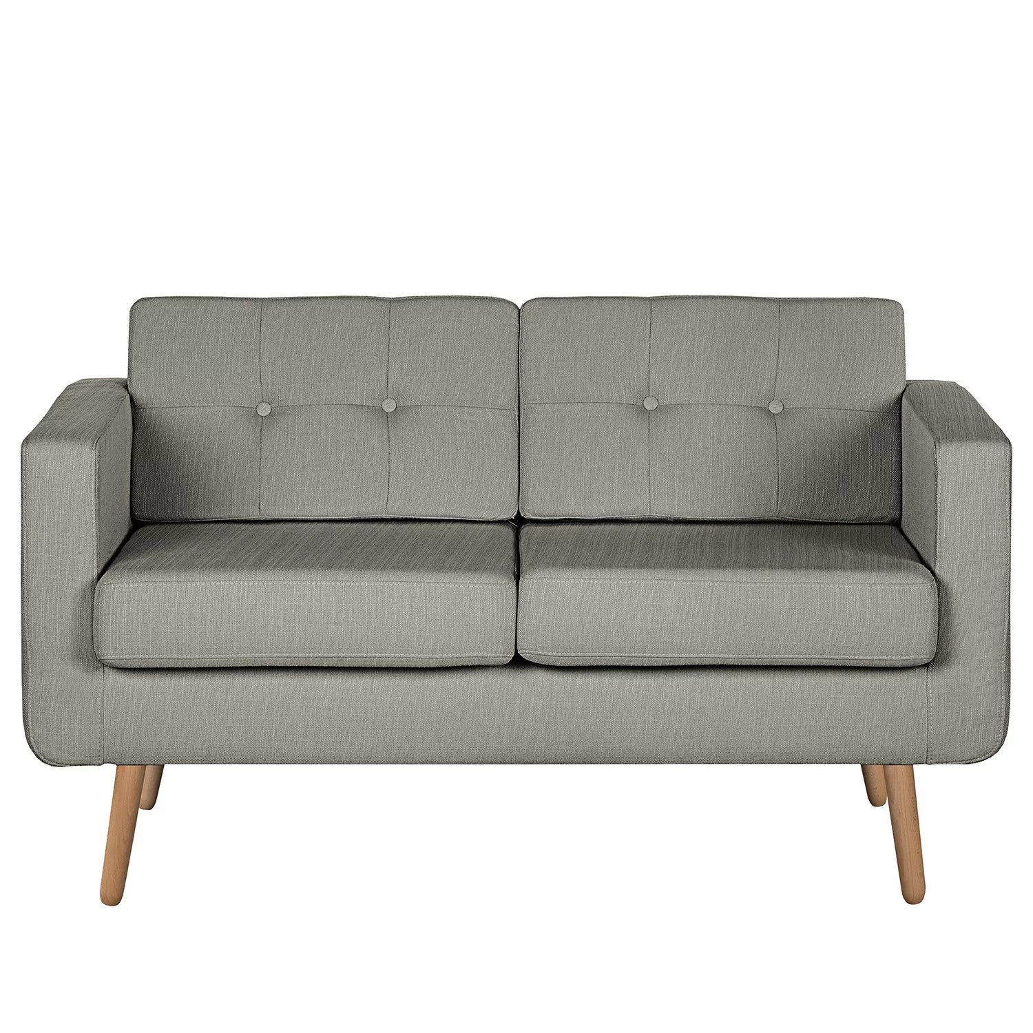 home24 Mørteens Sofa Croom I 2-Sitzer Grau Webstoff 143x84x81 cm (BxHxT) Sk günstig online kaufen