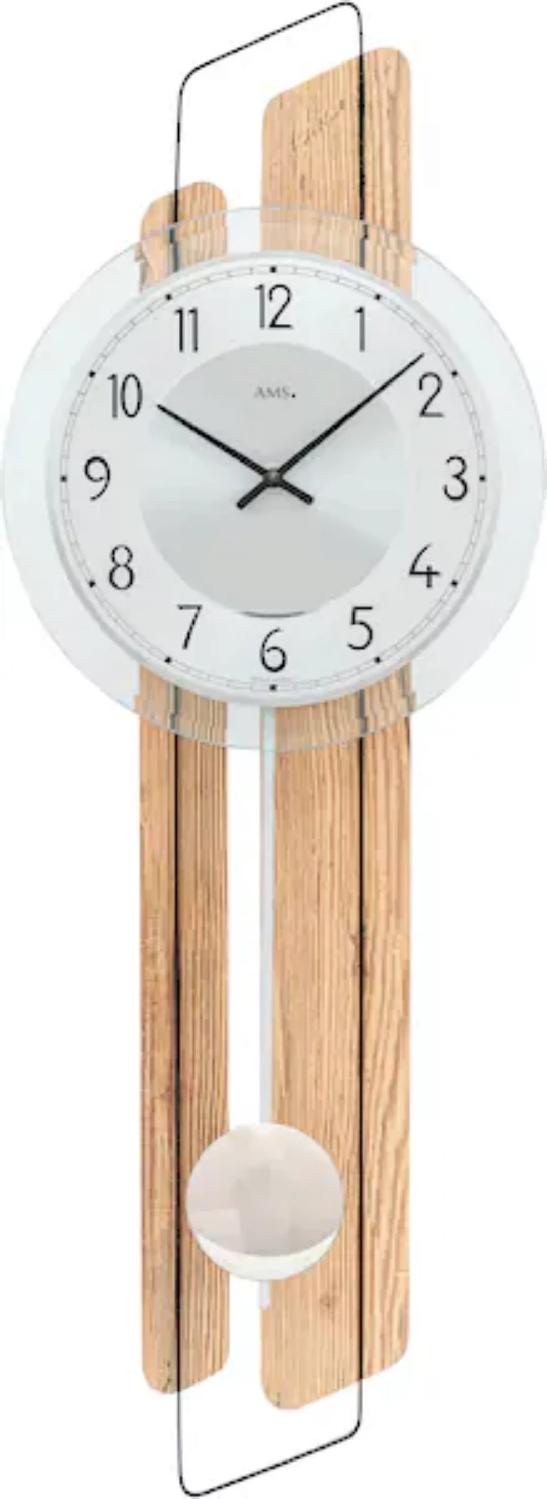 AMS Pendelwanduhr, Quarzuhr,Holzgehäuse,Esszimmer,Wohnzimmer,Made in German günstig online kaufen