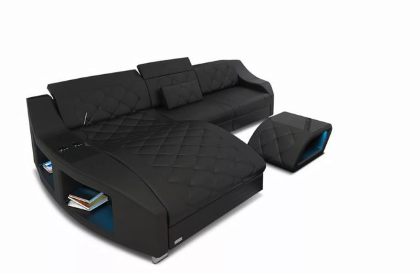 Sofa Dreams Ecksofa Couch Leder Sofa Swing L Form Ledersofa, mit LED, wahlw günstig online kaufen