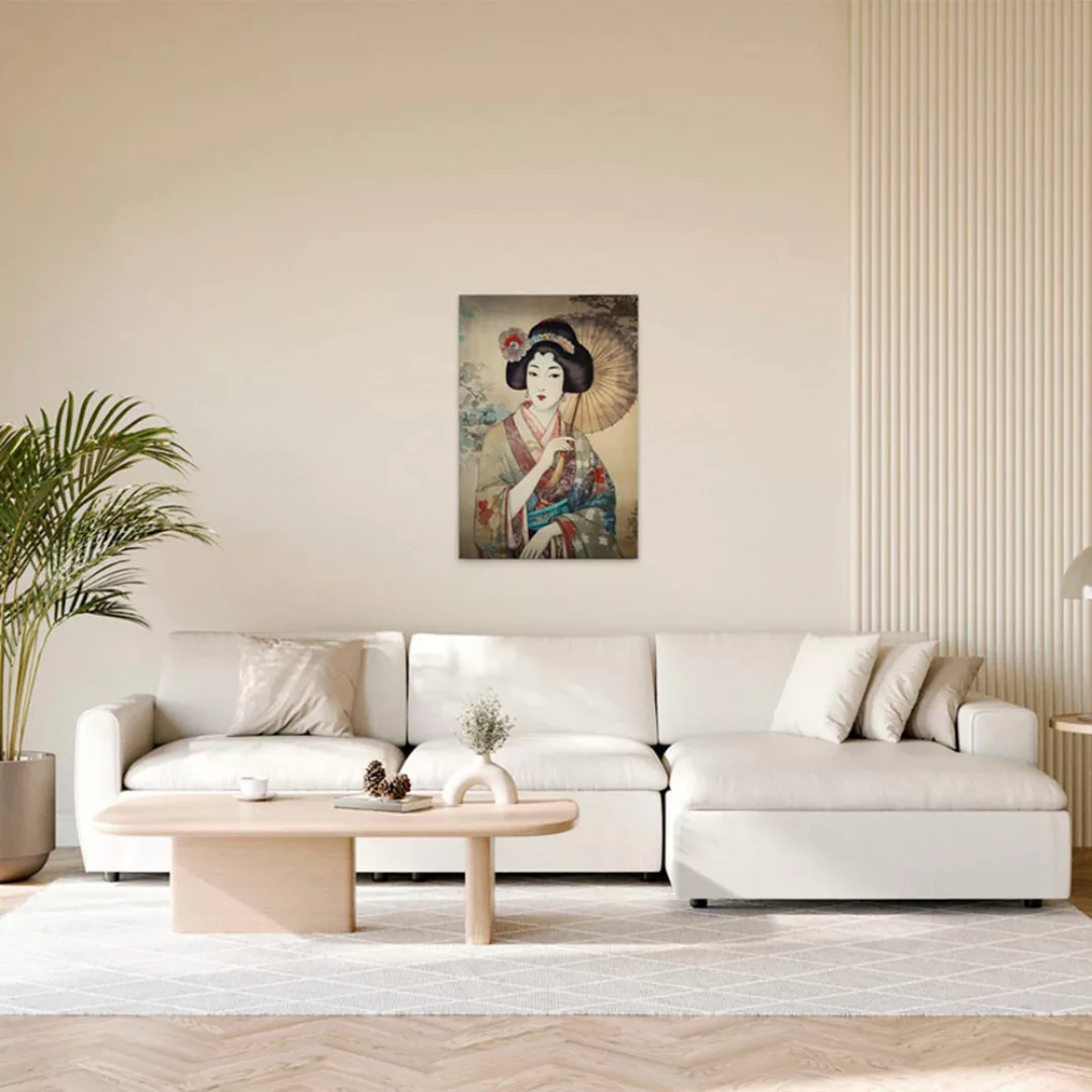 A.S. Création Leinwandbild "Geisha Vintage - Wandbild Bunt Beige Keilrahmen günstig online kaufen