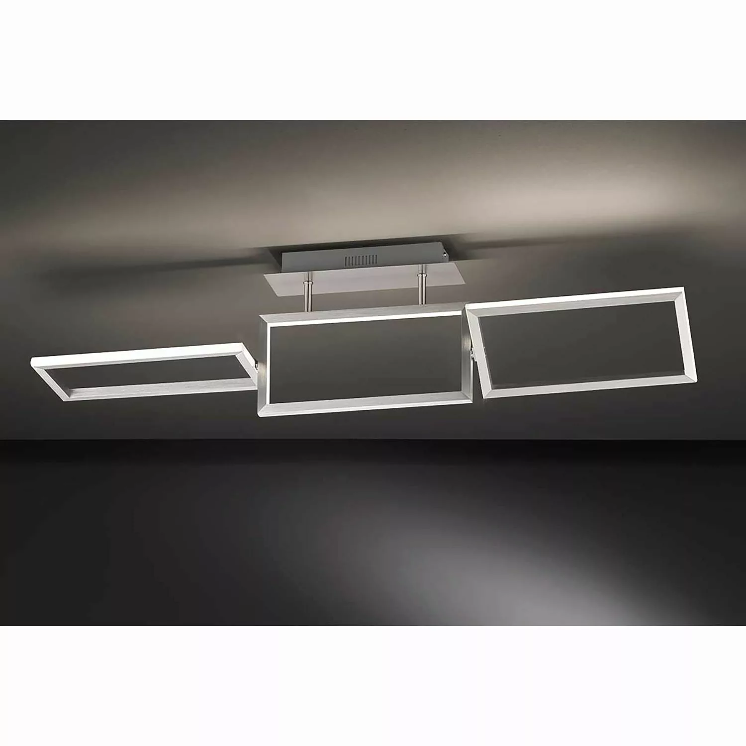 home24 Wofi LED-Deckenleuchte Skip Eisen Silber 16x25x101 cm (BxHxT) 1-flam günstig online kaufen