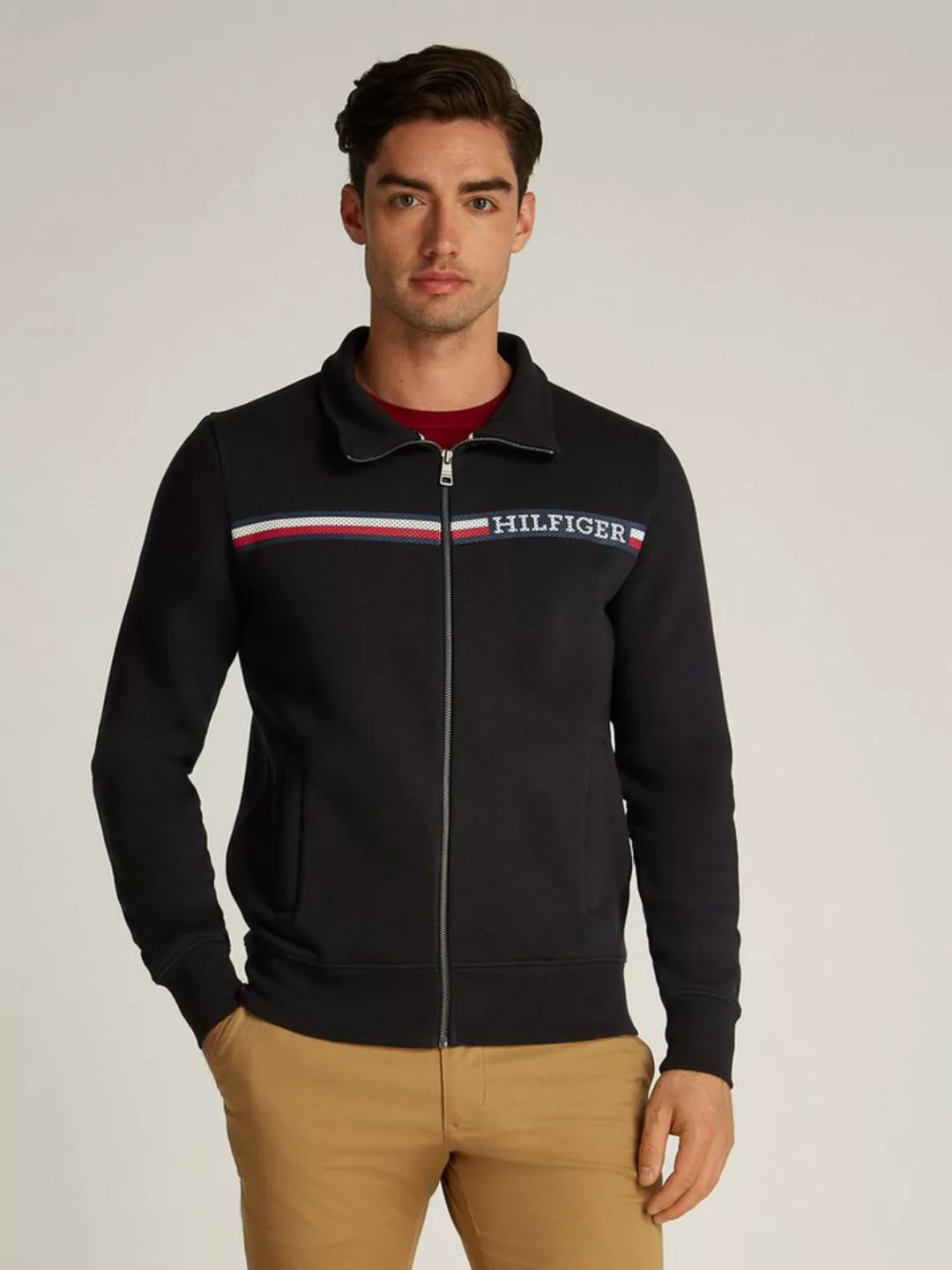 Tommy Hilfiger Sweatjacke CHEST STRIPE ZIP THROUGH günstig online kaufen