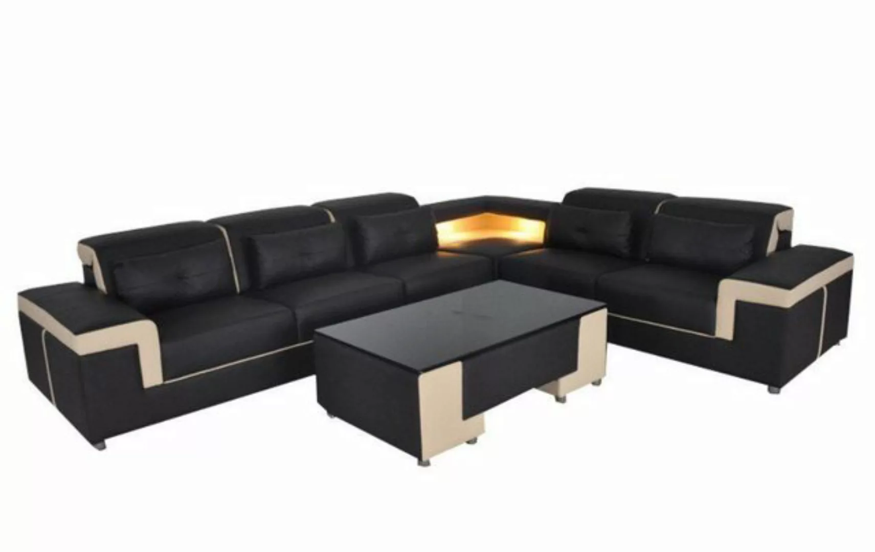 JVmoebel Ecksofa Ecke Leder Modern XXL Couch Wohnlandschaft Couchen Sofas S günstig online kaufen