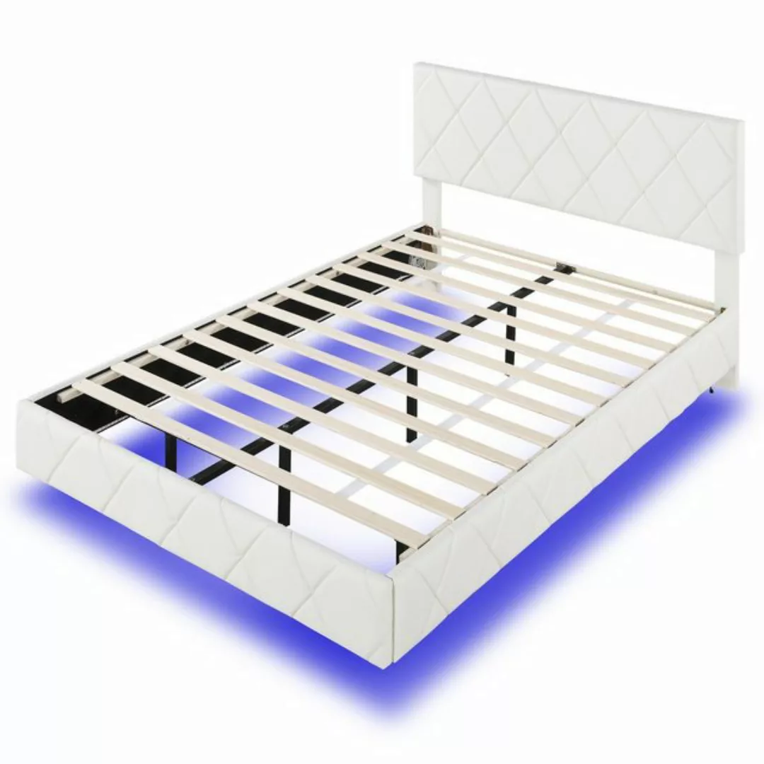 REDOM Polsterbett Bett Gästebett Doppelbett (Schwebebetten mit Lichtleisten günstig online kaufen