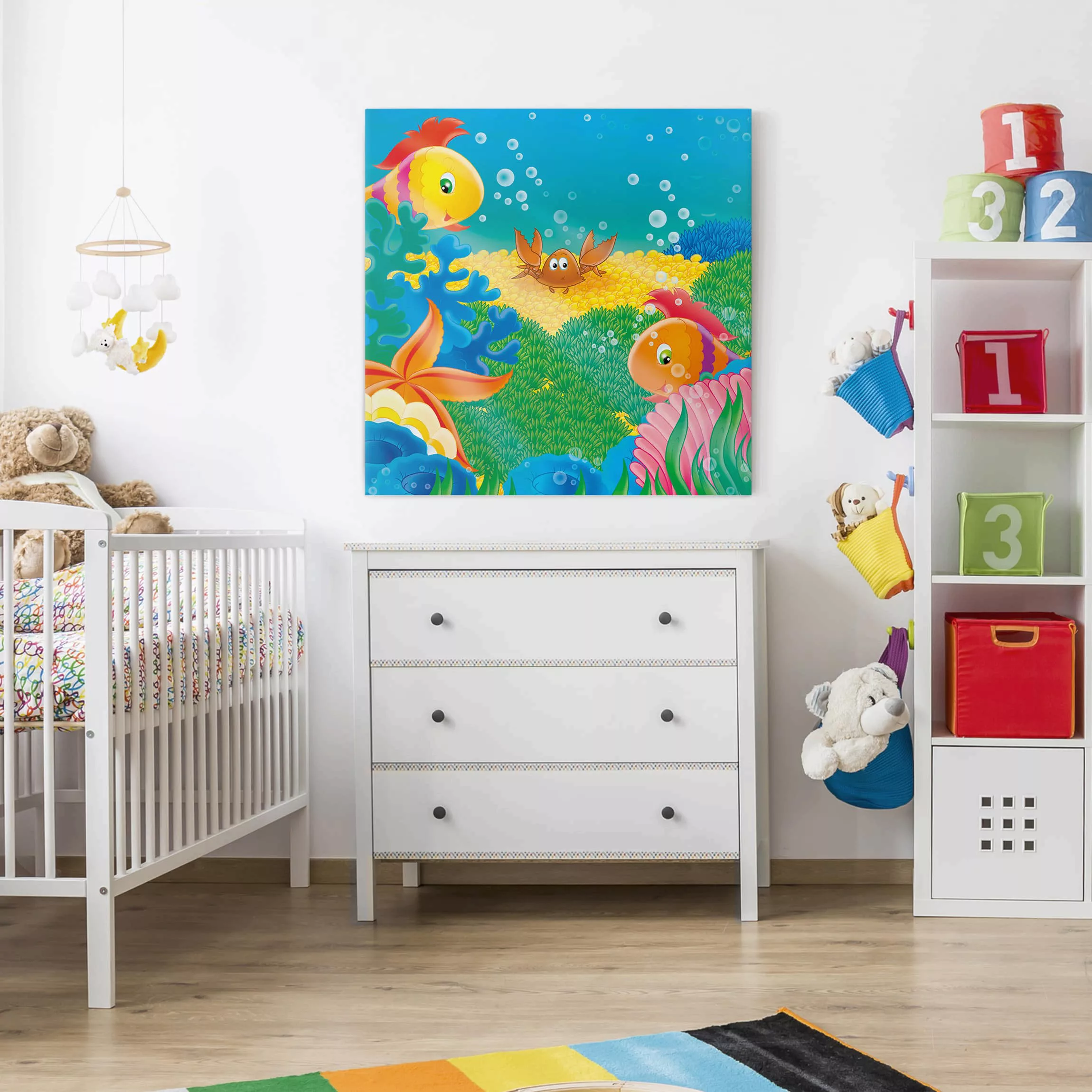 Leinwandbild Kinderzimmer - Quadrat Aquatic Live günstig online kaufen