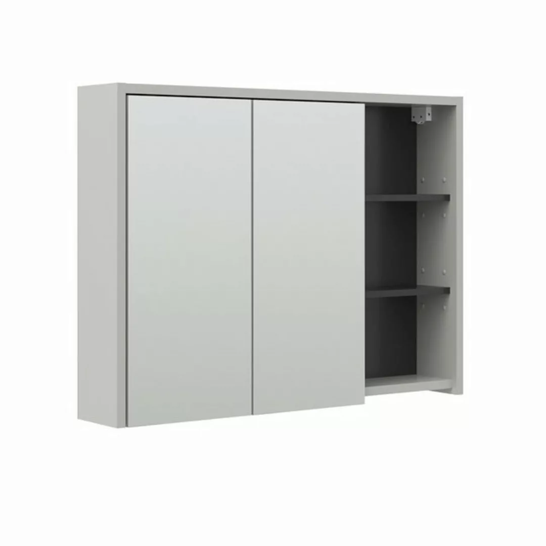 Vicco Badezimmerspiegelschrank Viola, Grau/Anthrazit, 100 x 75 cm günstig online kaufen