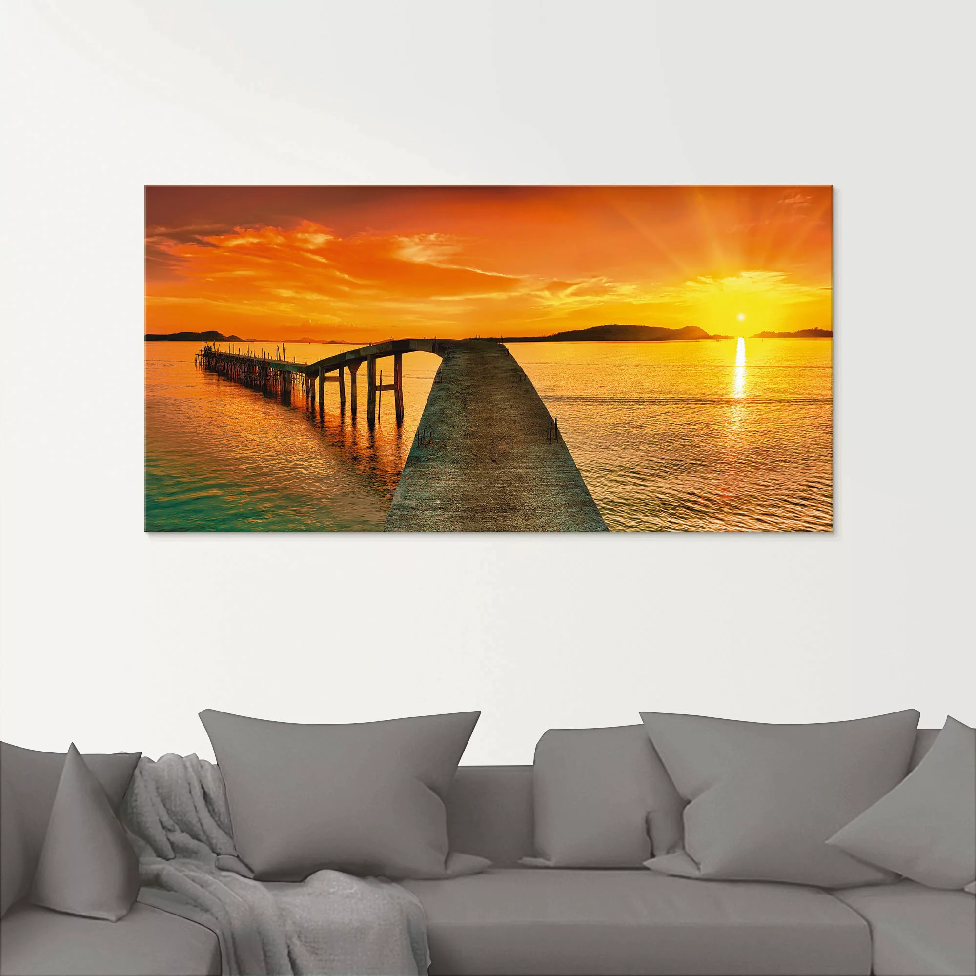 Artland Glasbild "Sonnenaufgang über dem Meer", Gewässer, (1 St.), in versc günstig online kaufen