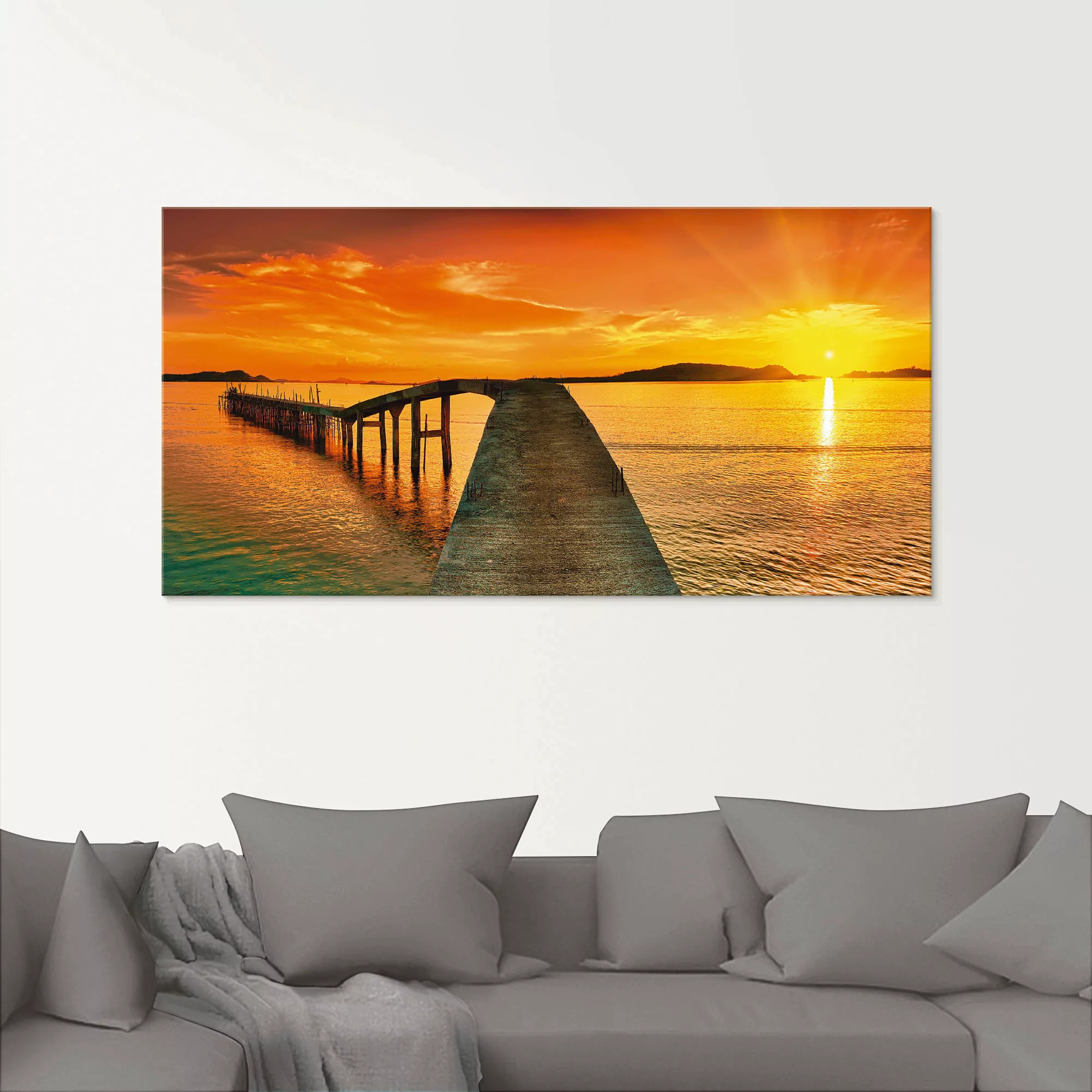 Artland Glasbild »Sonnenaufgang über dem Meer«, Gewässer, (1 St.), in versc günstig online kaufen