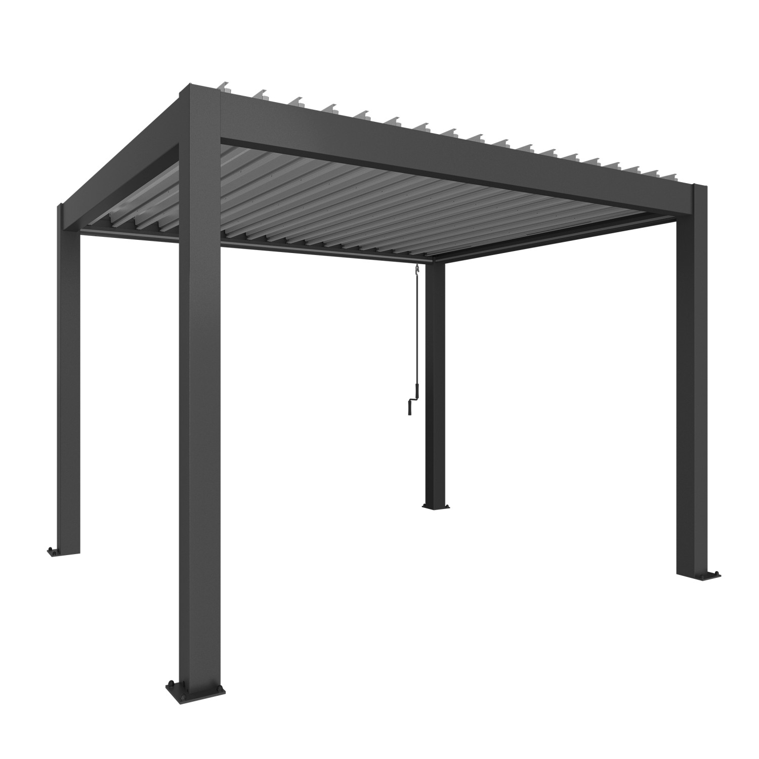 Biohort Pergola 255 cm x 367,5 cm x 312 cm Dunkelgrau/Silber-Metallic günstig online kaufen