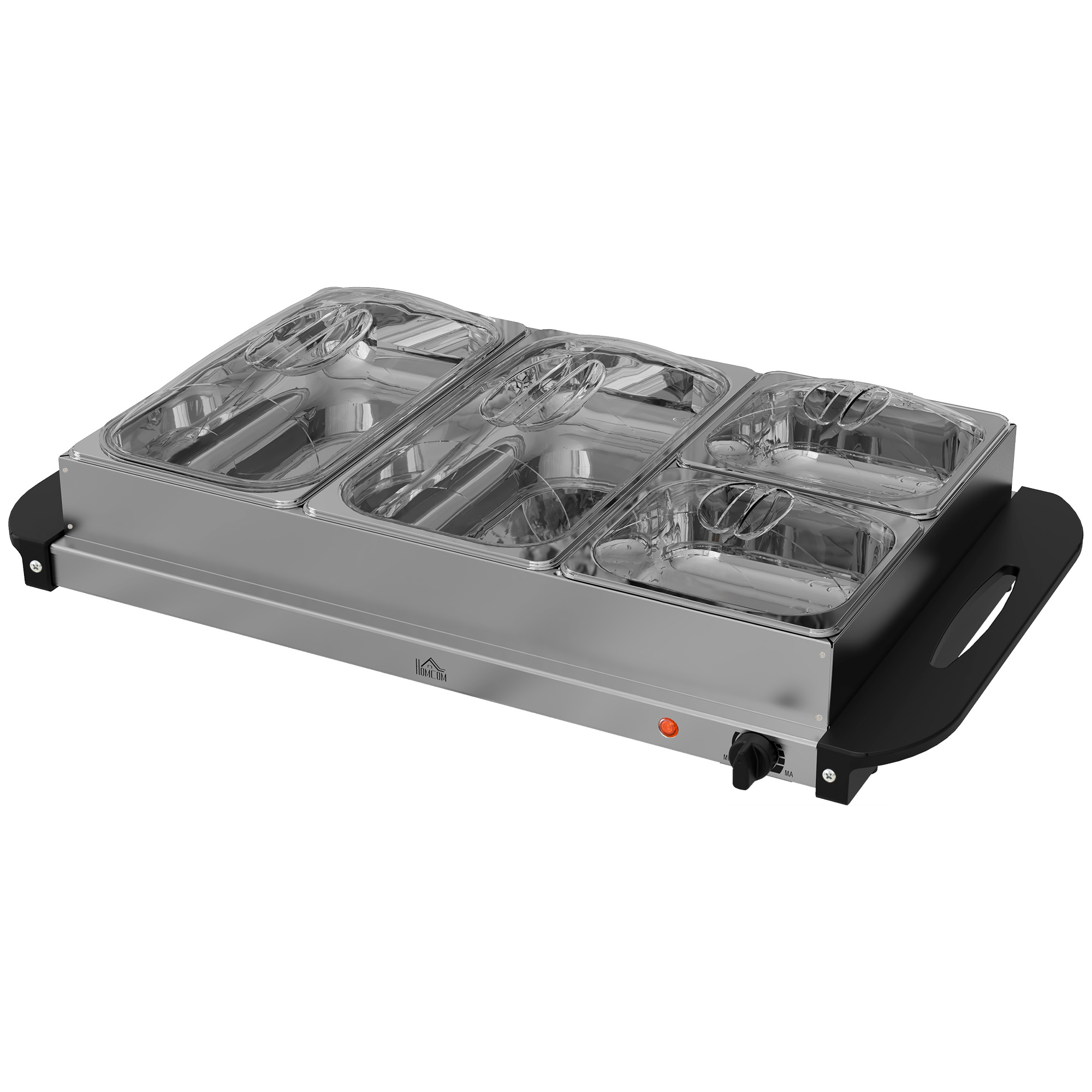 HOMCOM Buffetwärmer 6,8L Warmhalteplatte 300 Watt Edelstahl Speisewärmer mi günstig online kaufen