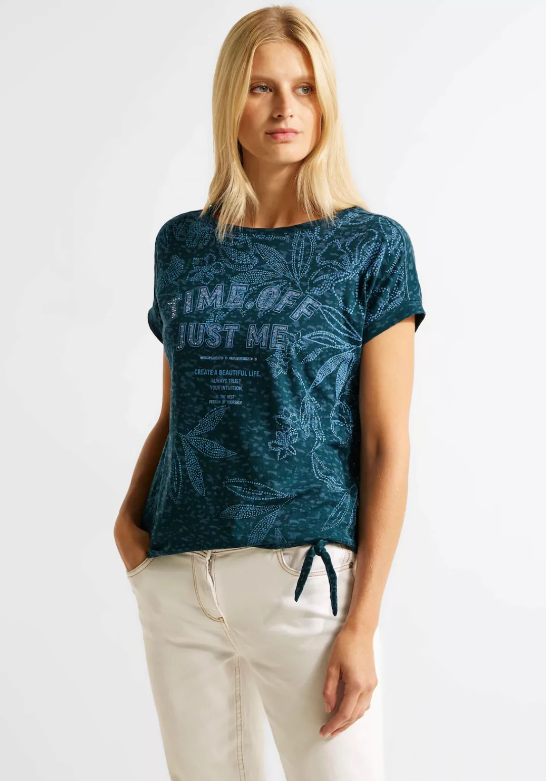 Cecil T-Shirt, in Ausbrenneroptik günstig online kaufen