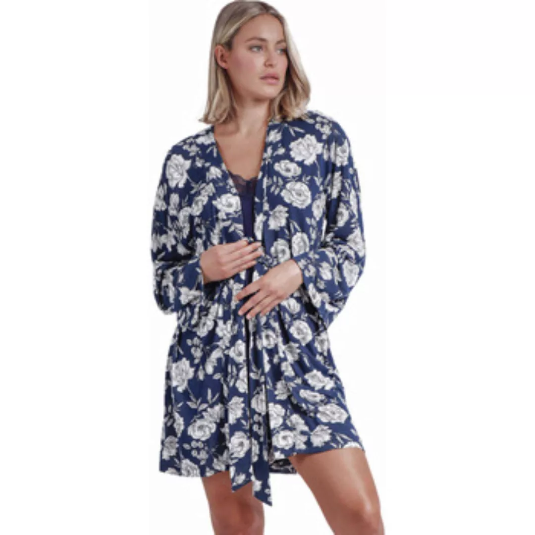 Admas  Pyjamas/ Nachthemden Negligé Navy Flowers günstig online kaufen