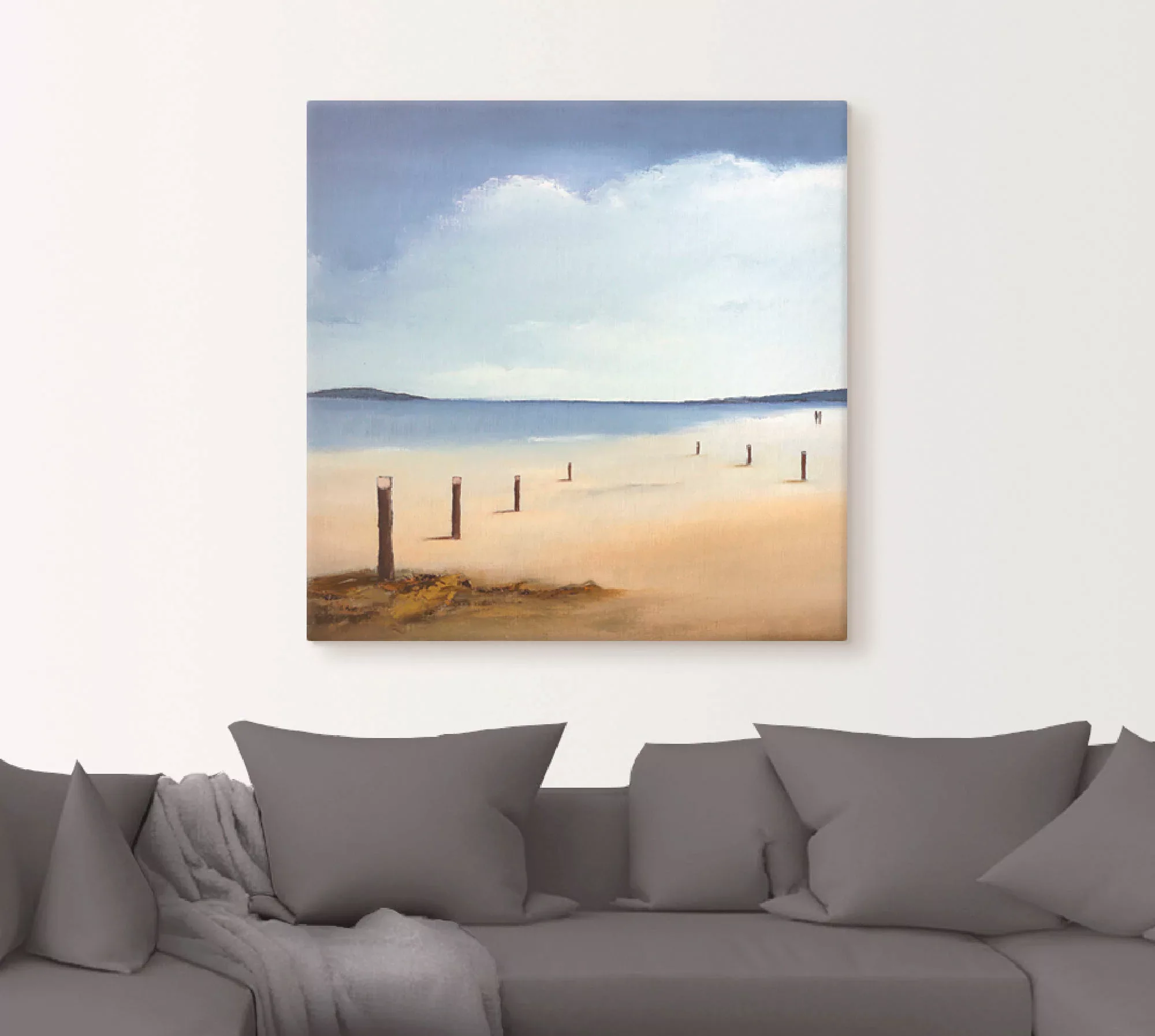 Artland Leinwandbild "Am Strand entlang", Strand, (1 St.), auf Keilrahmen g günstig online kaufen