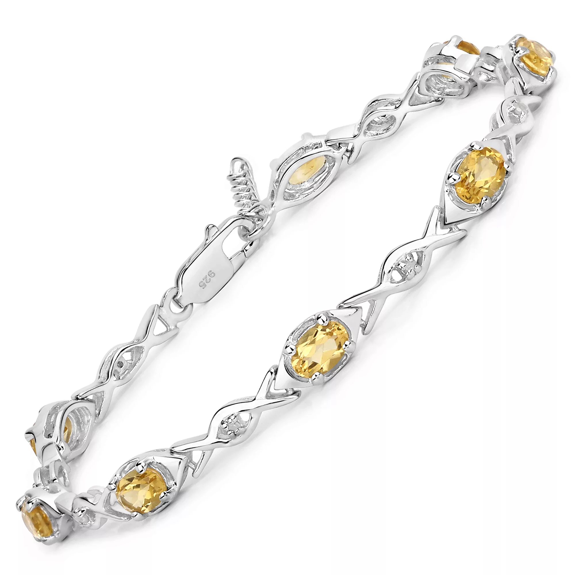 Vira Jewels Armband "925-Sterling Silber rhodiniert Glänzend Citrin orange" günstig online kaufen