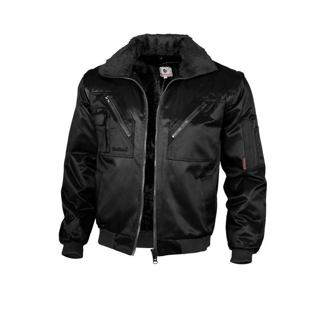 Qualitex Workwear Pilotenjacke Pilotenjacke einfarbig schwarz, Gr. M günstig online kaufen