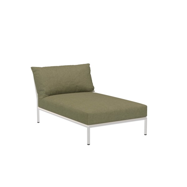 LEVEL2 Outdoor Chaiselong Lounge-Modul 4 Blattgrün Weiß günstig online kaufen