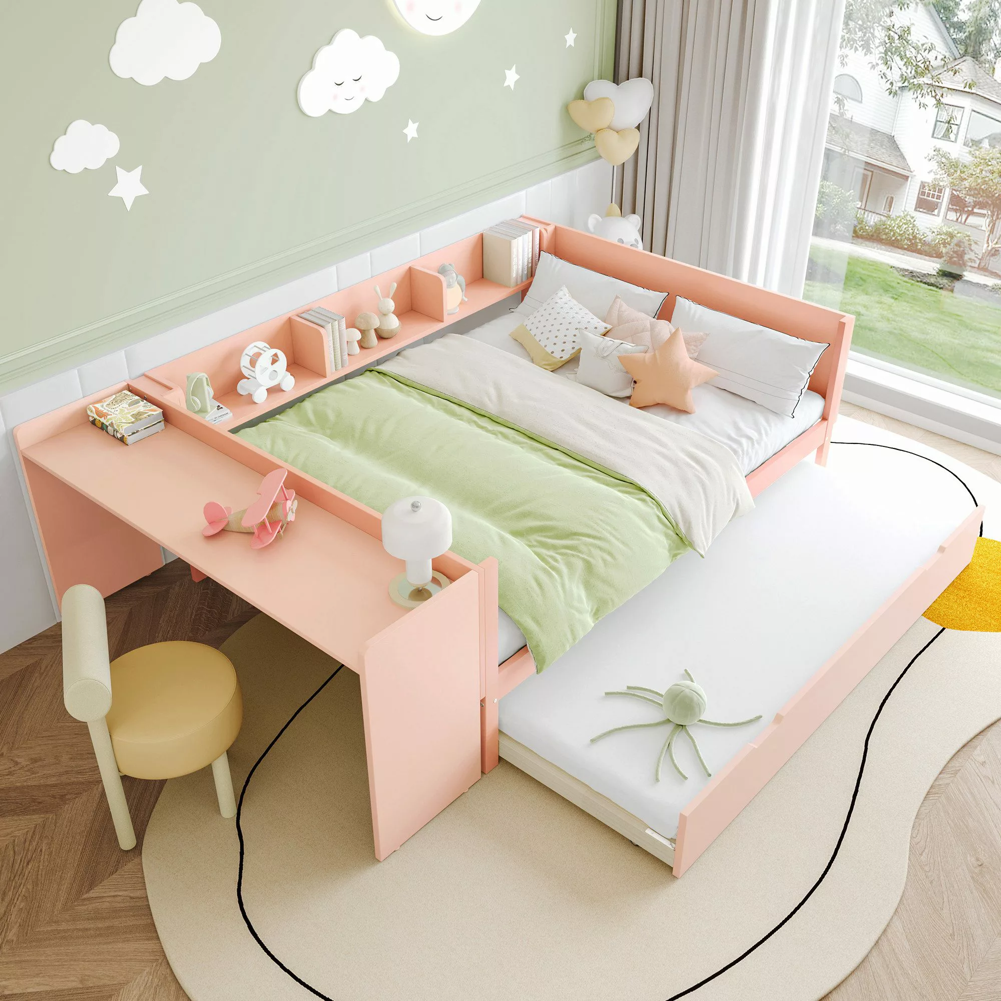 STILVORA Kinderbett 140×200 mit schreibtisch,Schlafsofa Tagesbett günstig online kaufen