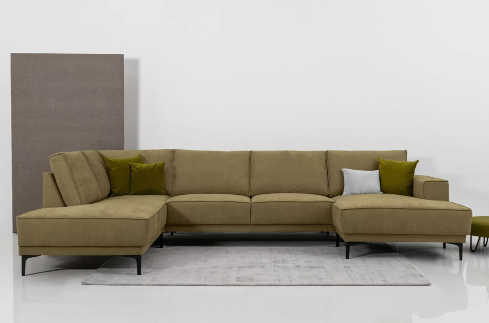 Places of Style Wohnlandschaft "XXL Sofa Oland, Struktur, Flachgewebe, Luxu günstig online kaufen