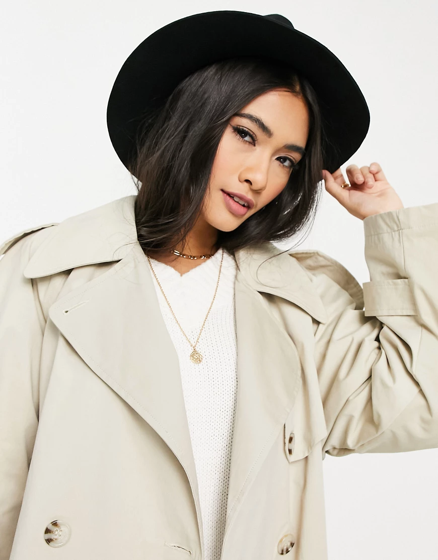 Selected Femme – Fedora – Hut aus Wolle in Schwarz günstig online kaufen
