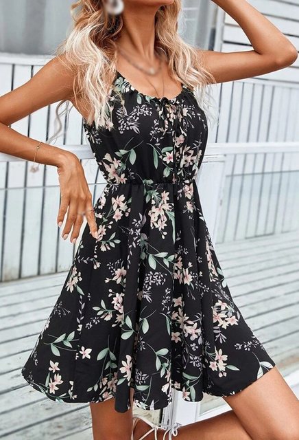 CHENIN Strandkleid Elegantes ärmelloses Kleid Bedruckter Strapsrock mit ela günstig online kaufen