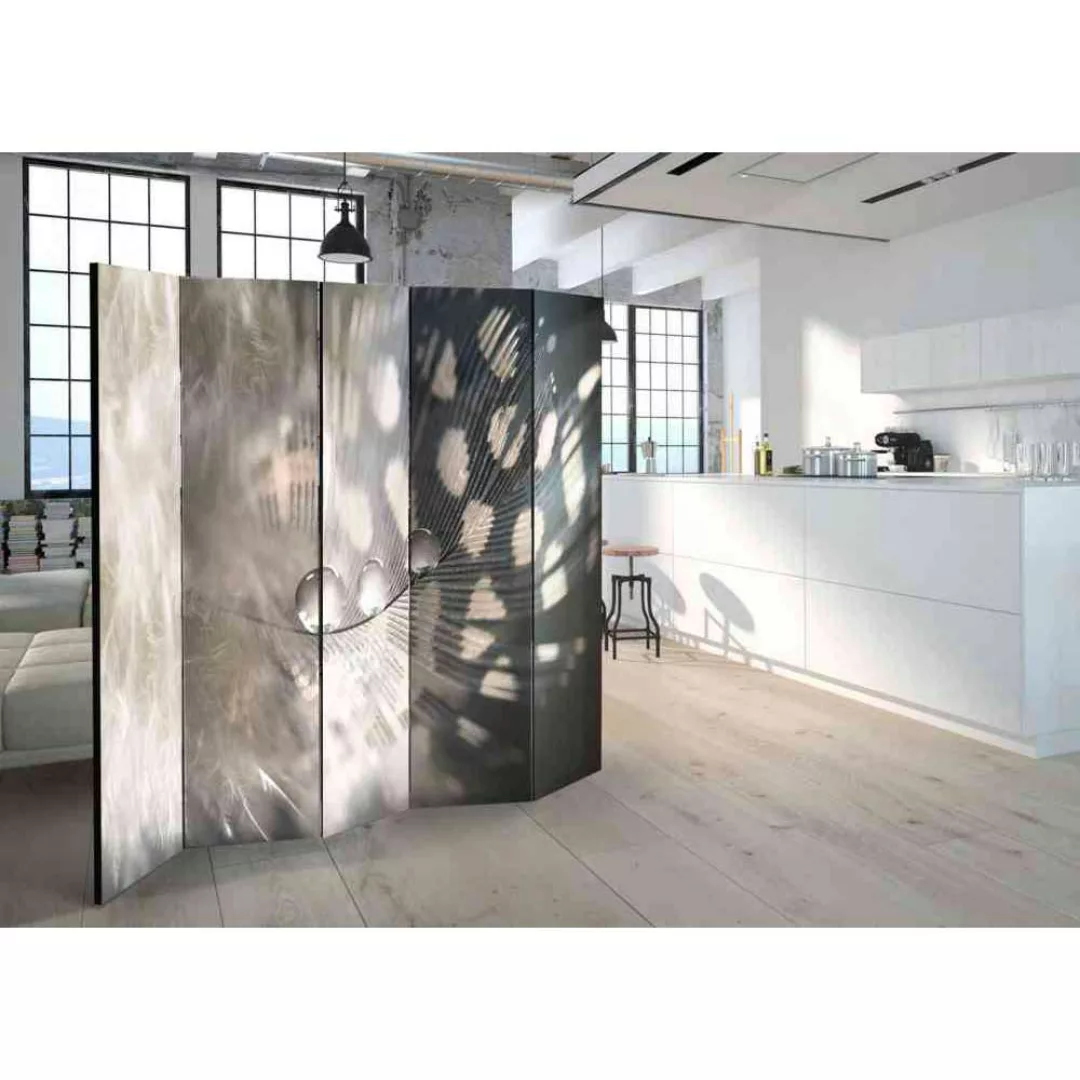 Raumteilerparavent Feder Motiv 225 cm breit günstig online kaufen