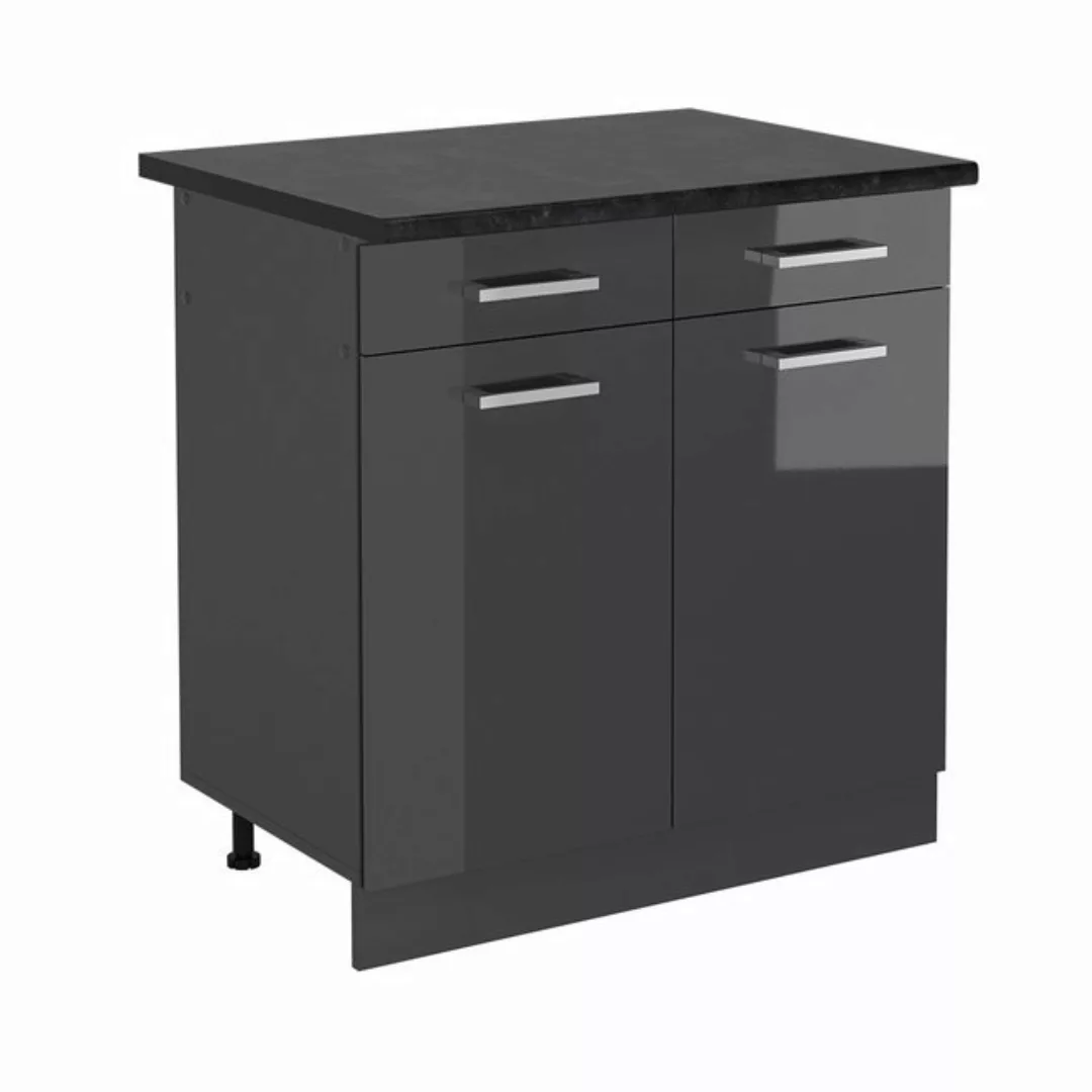 Vicco Unterschrank R-Line, Anthrazit Hochglanz/Anthrazit, 80 cm, AP Anthraz günstig online kaufen