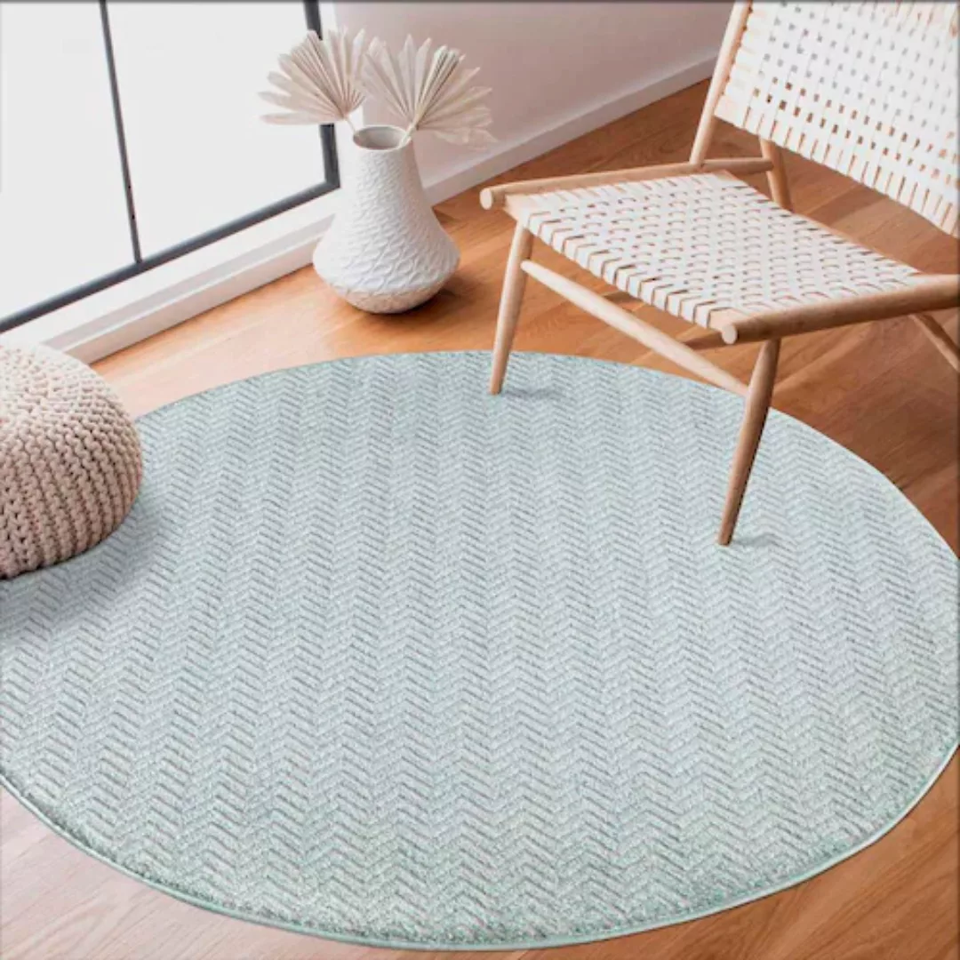 Carpet City Teppich »233-82-FANCY805-R«, rund, Kurzflor, Einfarbig, 3D-Opti günstig online kaufen