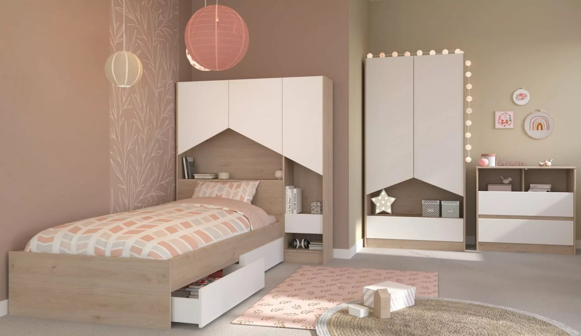 Parisot Stauraumbett Parisot Shelter2-Kinder-und Jugendzimmer in Beige Brau günstig online kaufen