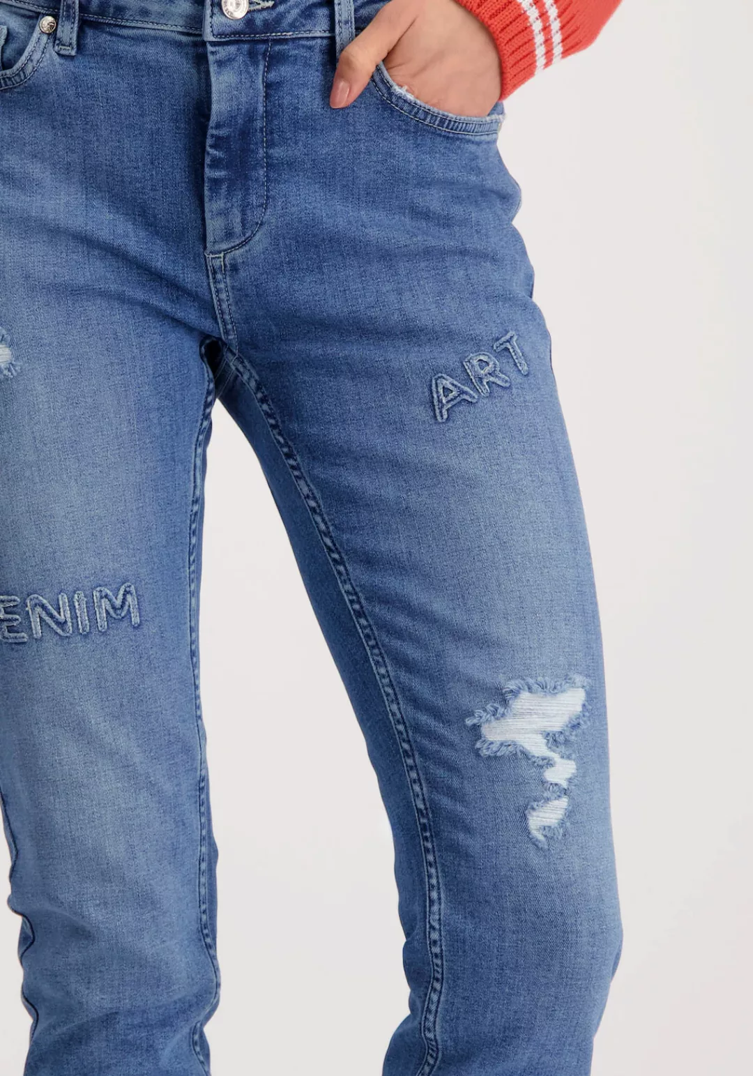 Monari Slim-fit-Jeans, im Destroyed-Look günstig online kaufen