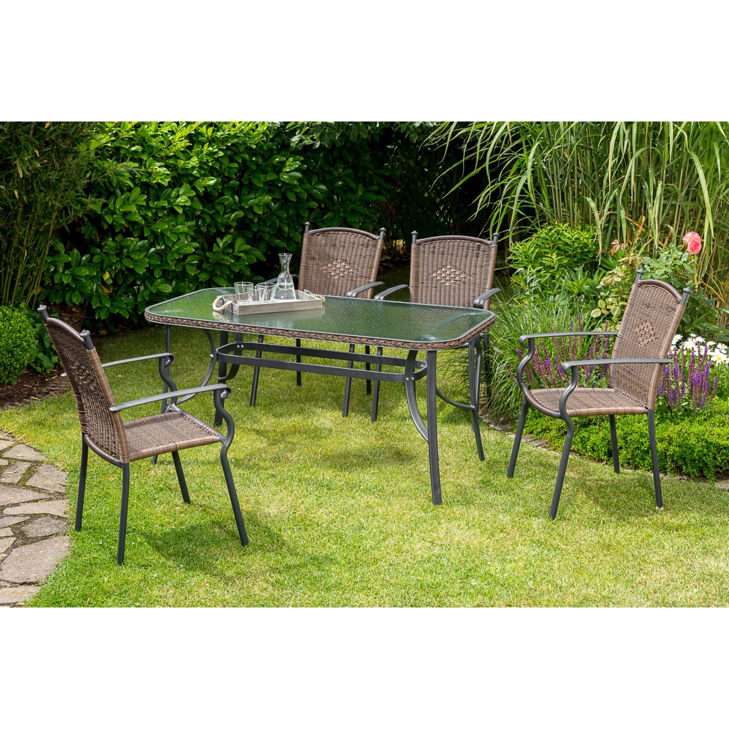 MERXX Garten-Essgruppe ""Roma"", (Set, 5 tlg., Pulverbeschichtetes Aluminiu günstig online kaufen