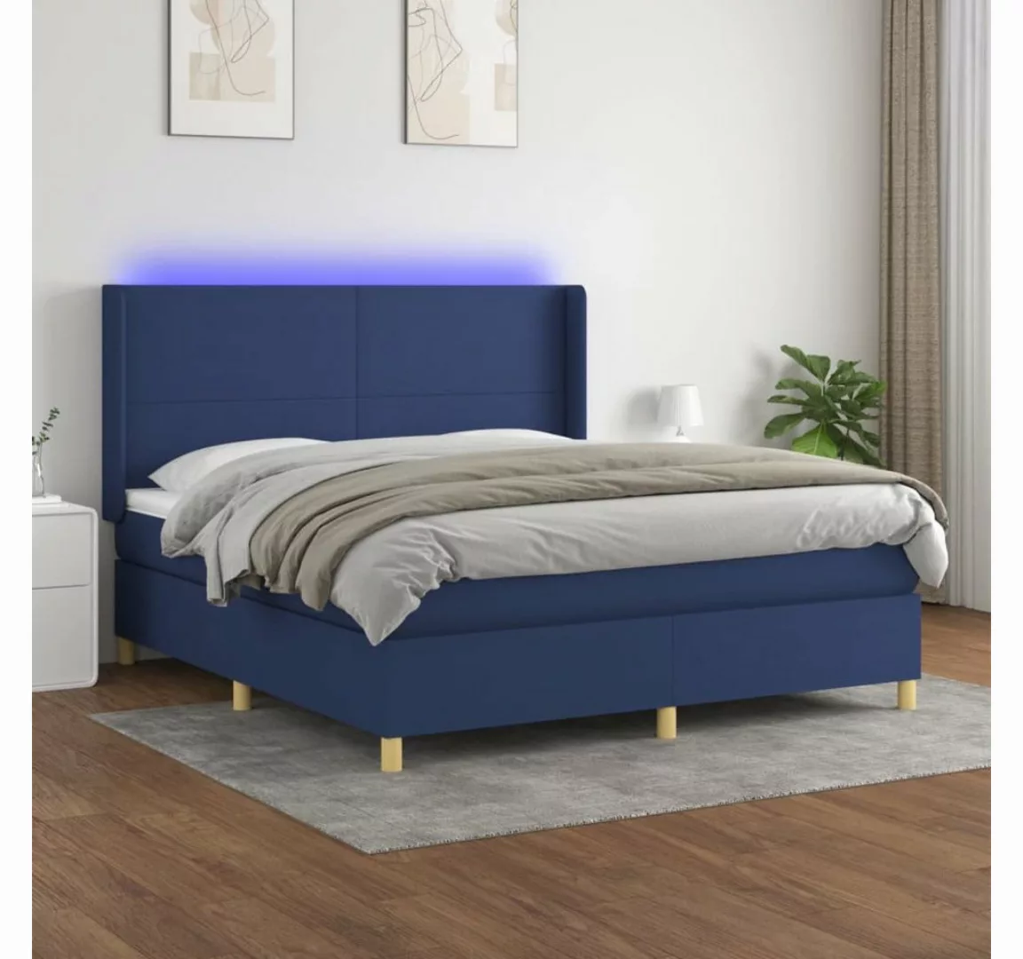 vidaXL Boxspringbett Bett Boxspringbett mit Matratze und LED Stoff (160 x 2 günstig online kaufen