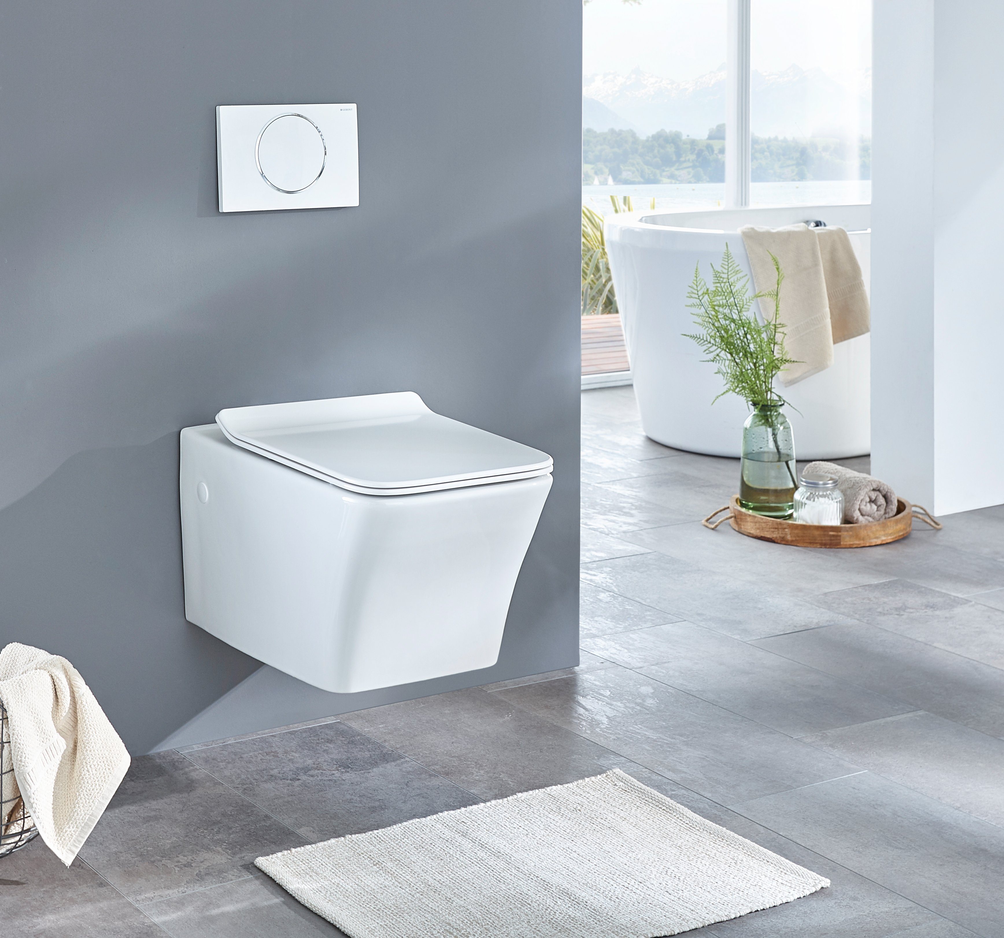 welltime Tiefspül-WC Trento eckig, wandhängend, Spülrandloses günstig online kaufen
