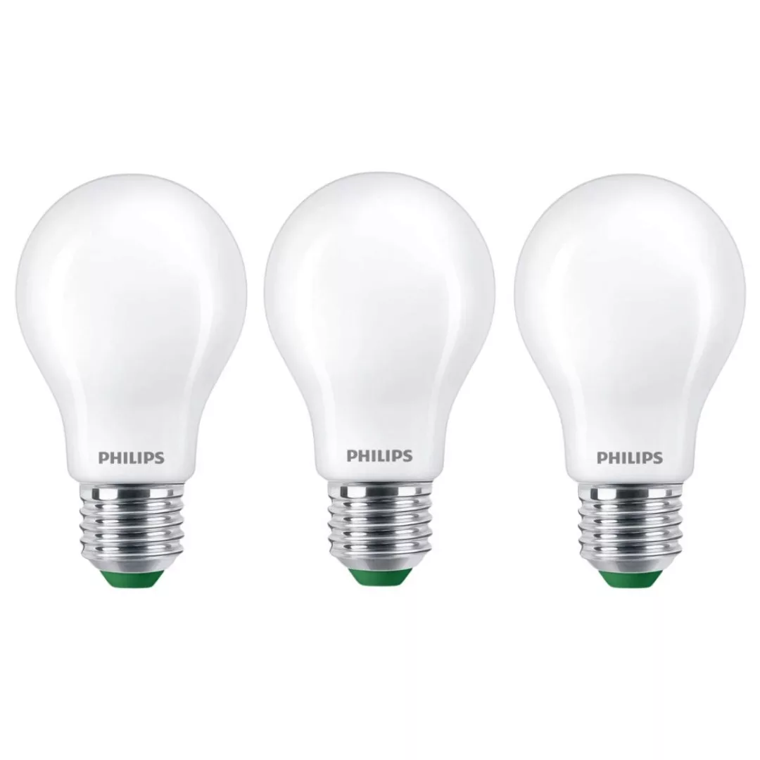 Philips LED Lampe E27 Birne A60 Ultra Efficient 4W 840lm 2700K Dreierpack s günstig online kaufen